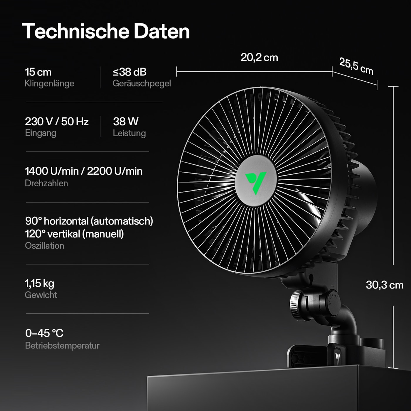 VIVOSUN AeroWave A6 Clip-Ventilator Ø 15 cm 2 Stück