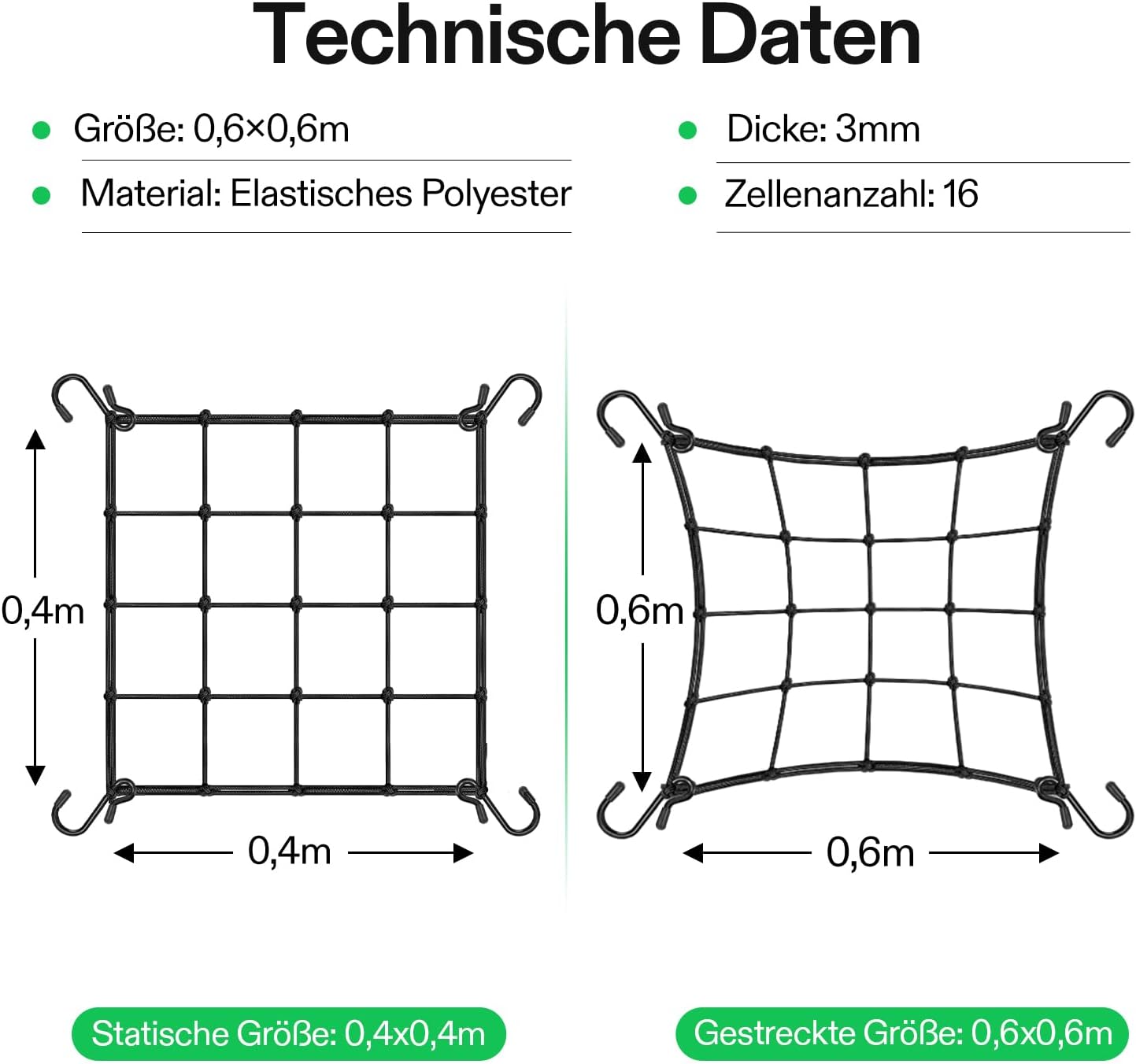 VIVOSUN Trellis Netz 60x60 cm mit 4 Haken