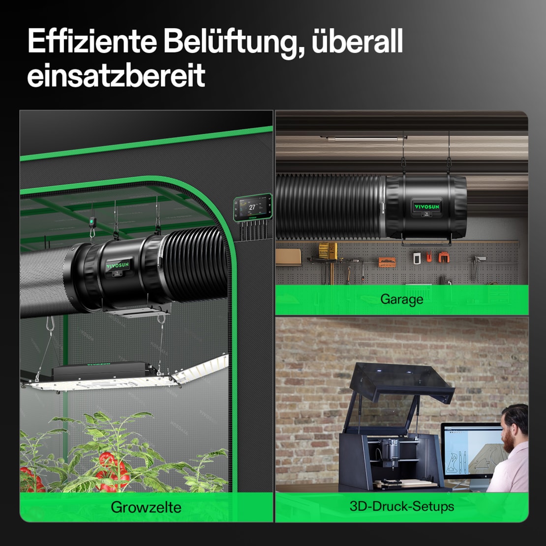 VIVOSUN AeroZesh T8 Smart Luftfiltration Kit Pro 20 cm mit E42A+ Controller