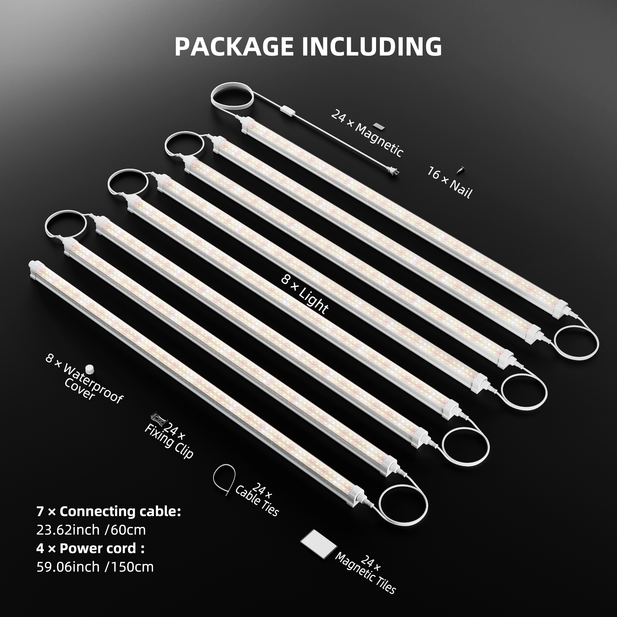 Spider Farmer GlowBar 25 LED Pflanzenlicht-Leisten 200 W 8er-Set