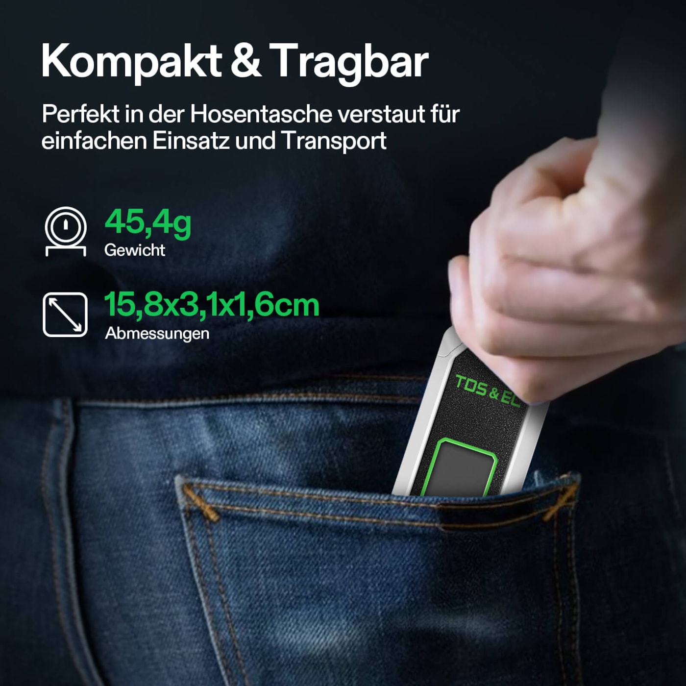Kompaktes VIVOSUN 3-in-1 TDS EC Temperaturmessgerät für mobilen Einsatz