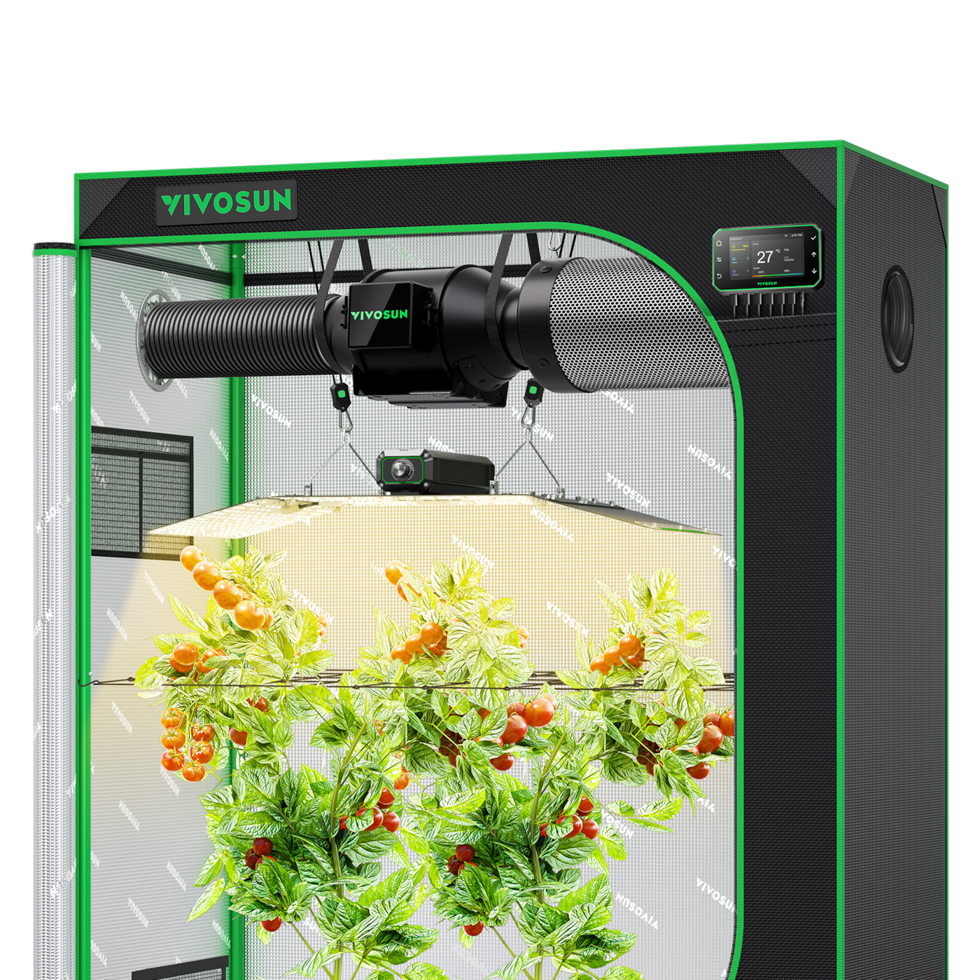 VIVOSUN Smart Growbox Komplettset 120x60x150 cm mit LumaLight 200W und GrowHub E42A+