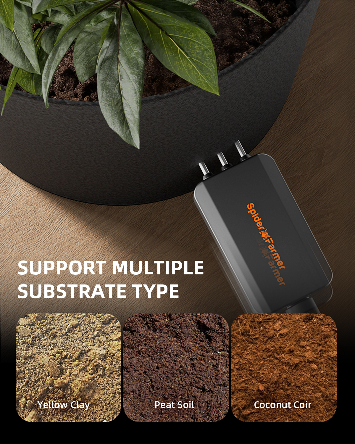 Spider Farmer GGS 3-in-1 Sensor Pro 3er-Set für Feuchtigkeit, EC und Temperatur