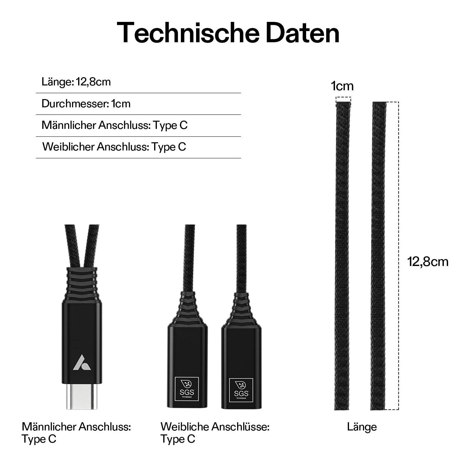 VIVOSUN USB C Splitter 2-in-1 Adapter für GrowHub E42A