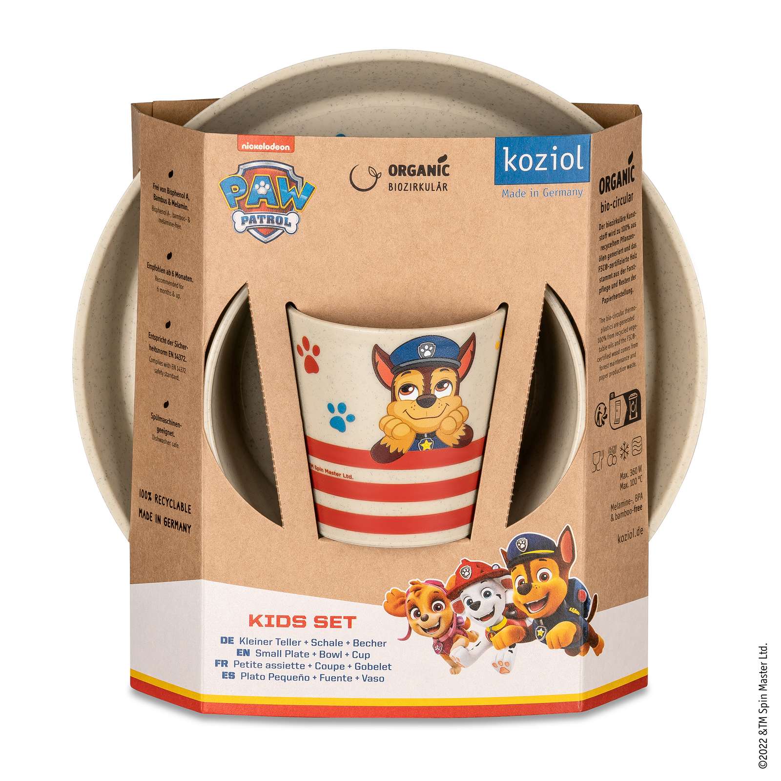 Koizol CONNECT PAW PATROL Kleiner Teller + Schale + Becher 3er-Set 8040713
