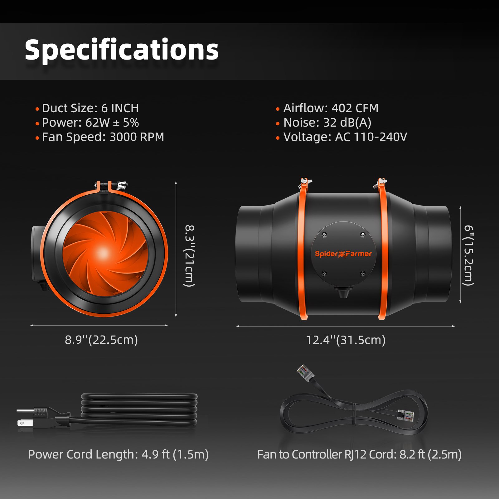 Spider-Farmer-150mm-Inline-Fan-mit-GGS-Controller-2