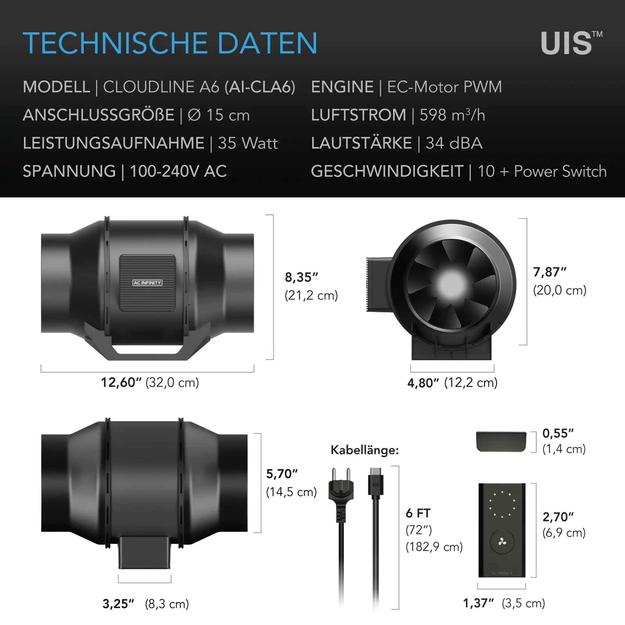 AC-Infinity-Cloudline-A6-Inline-Fan-technische-daten