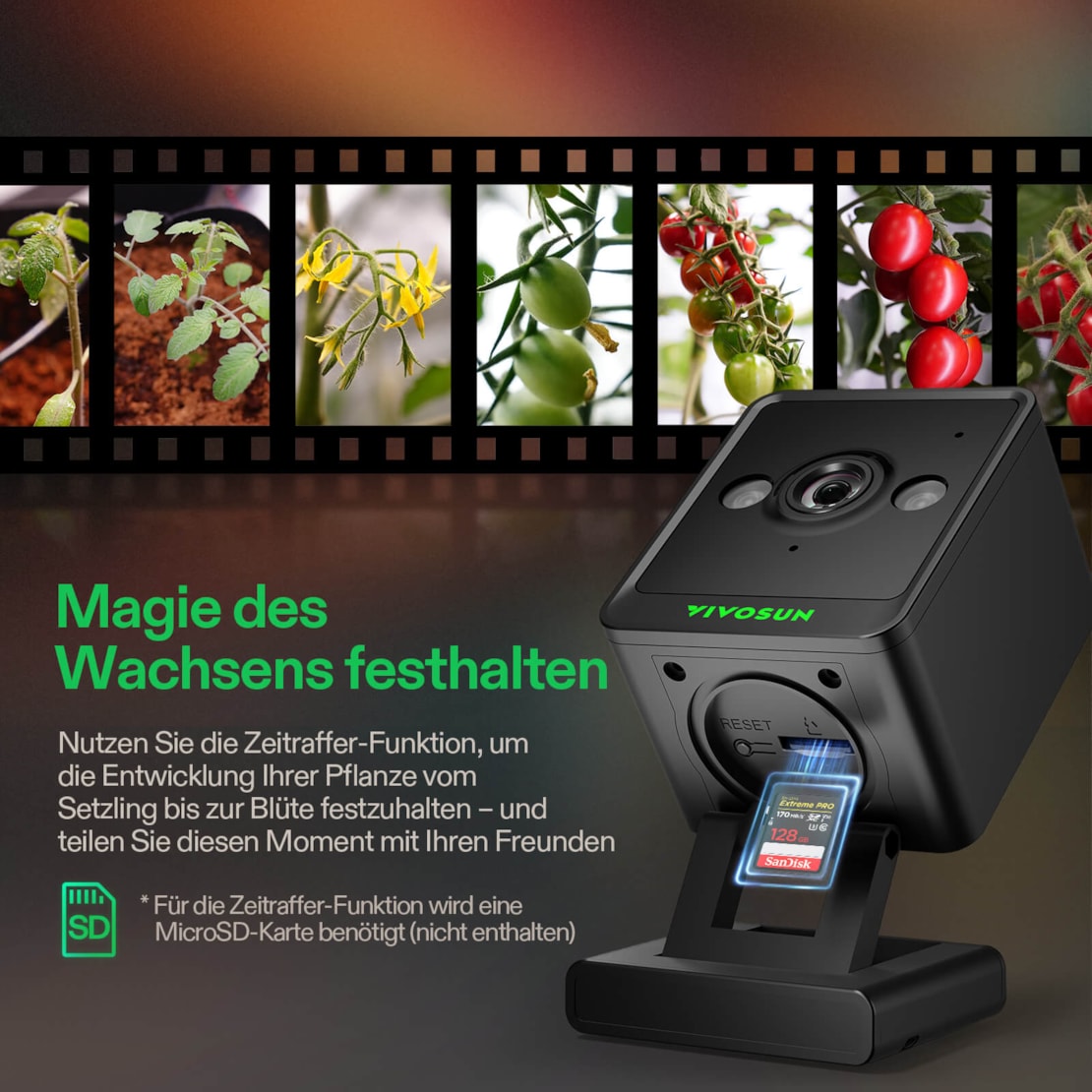 VIVOSUN smarte Grow Kamera C4 mit 2K QHD WLAN
