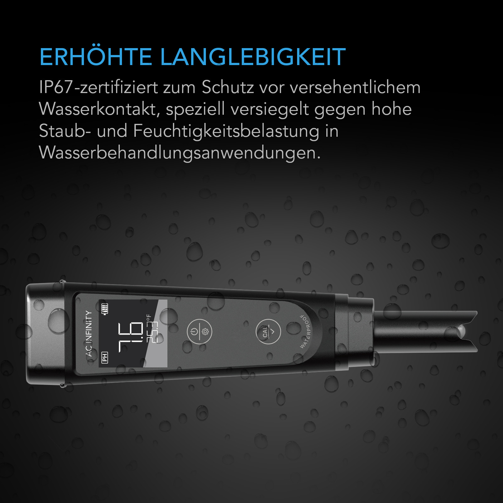 AC Infinity pH-Meter PRO Kit Digitaler pH Tester mit austauschbarer Sonde