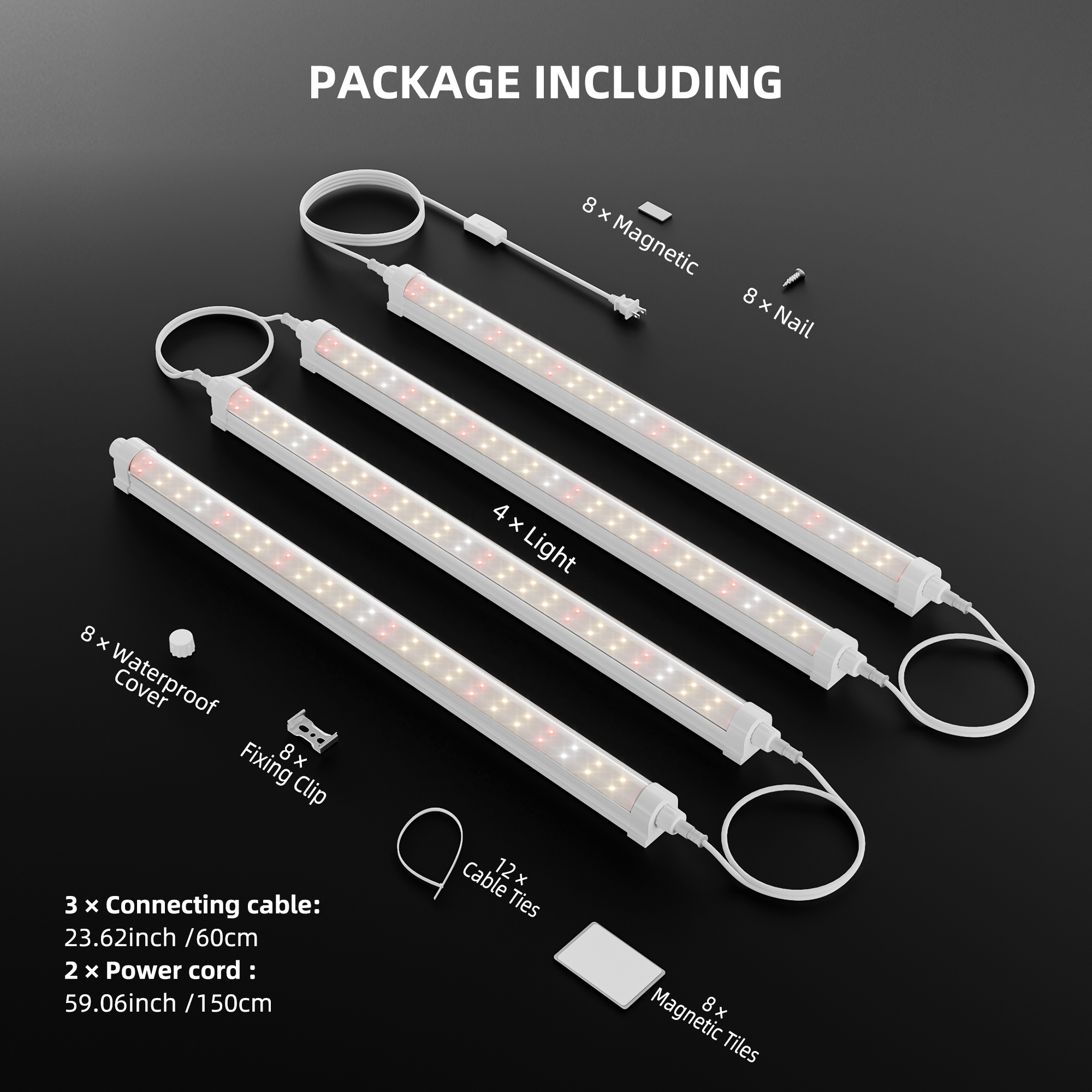 Spider Farmer GlowBar 10 LED Pflanzenlicht-Leisten 40 W 4er-Set
