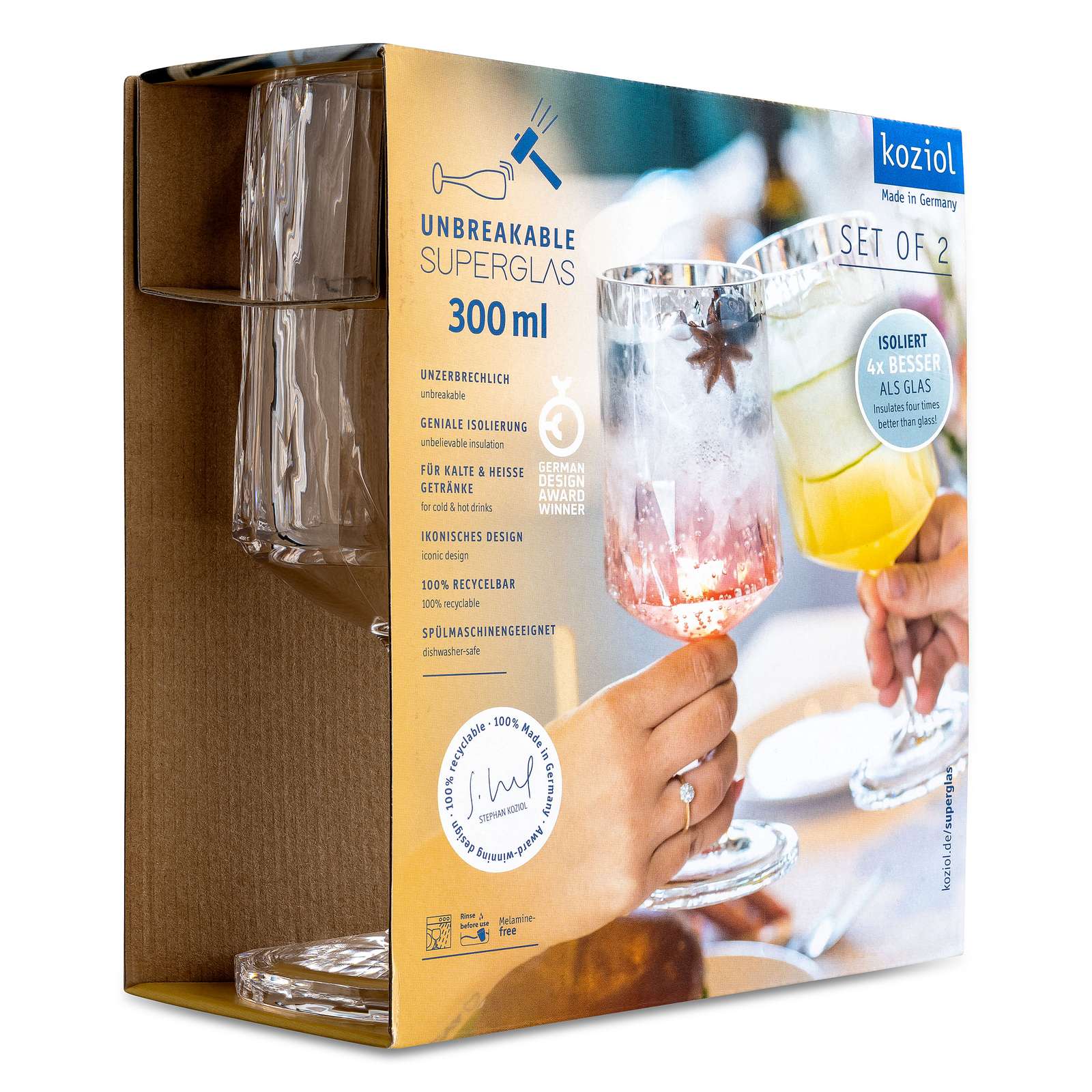 Koziol CLUB No. 4 Superglas 300ml 2er-Set 4401535