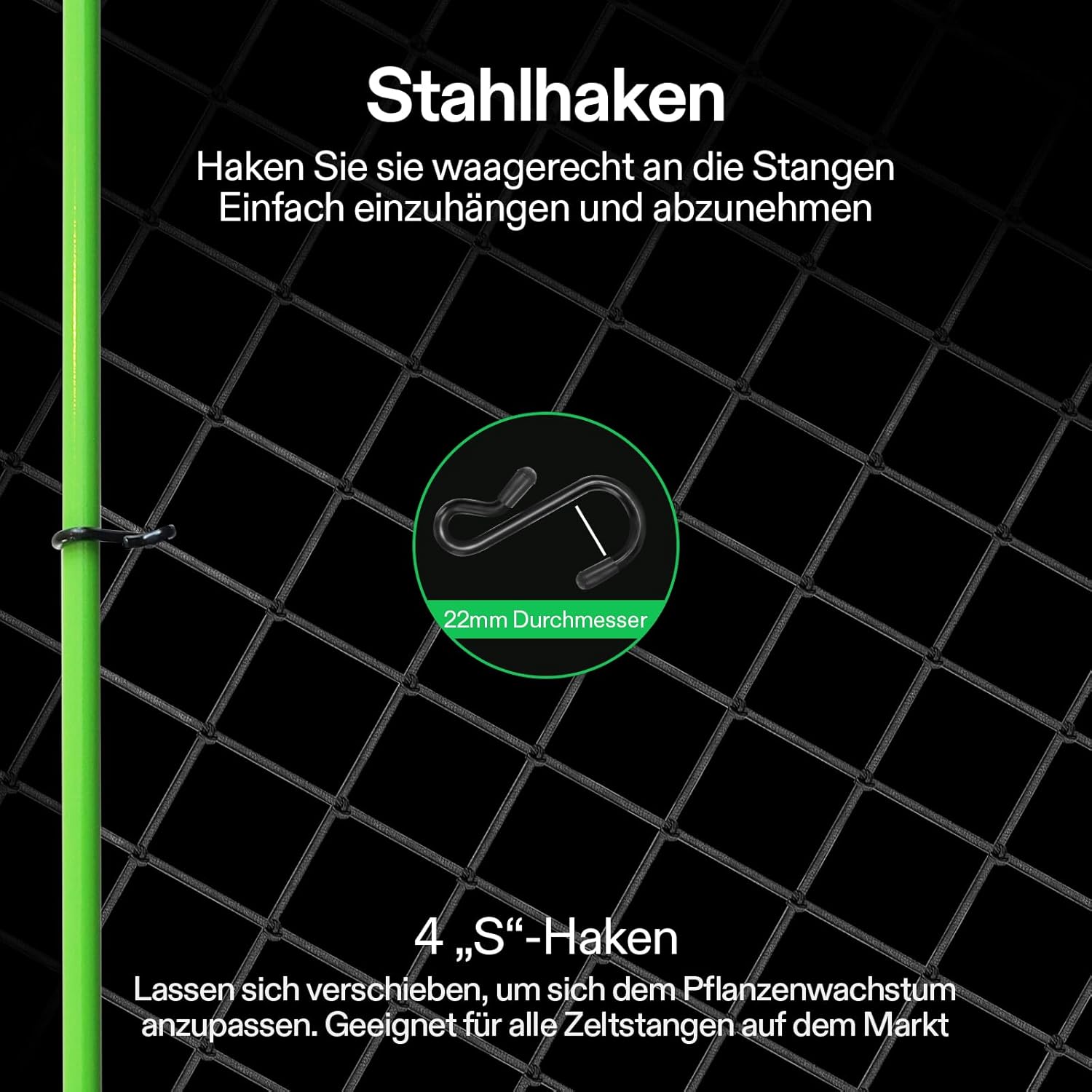 VIVOSUN Trellis Netz 60x60 cm mit 4 Haken