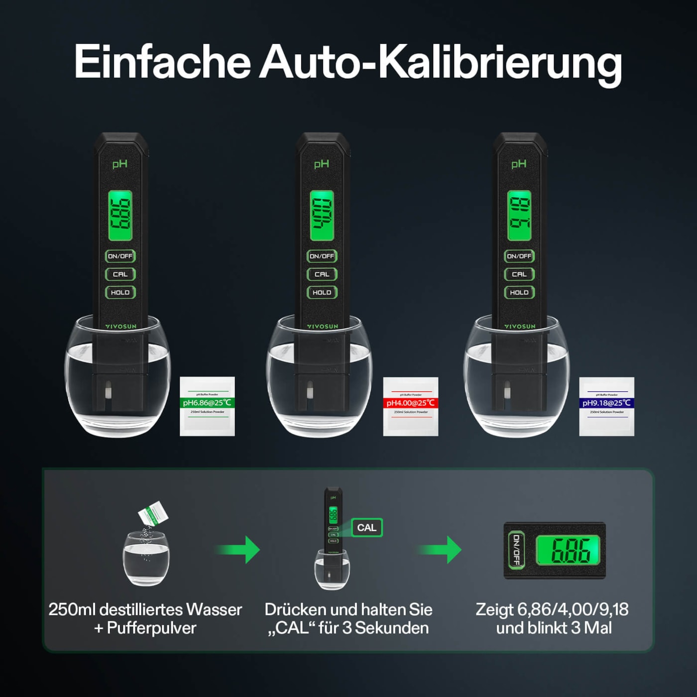 Kompakter VIVOSUN pH-Tester mit 50,1 g Gewicht und handlichem Format
