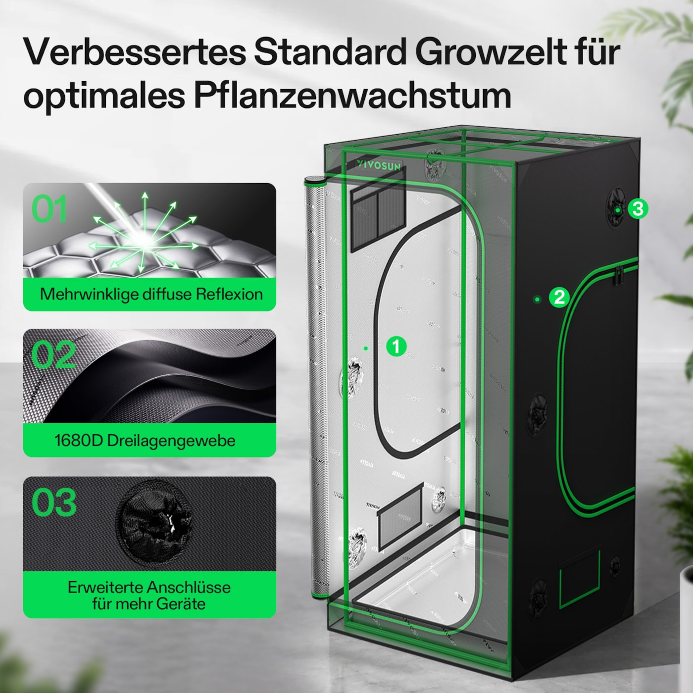 VIVOSUN Smart Growbox Komplettset 100x100x180 cm mit LumaLight 320W und GrowHub E42A+