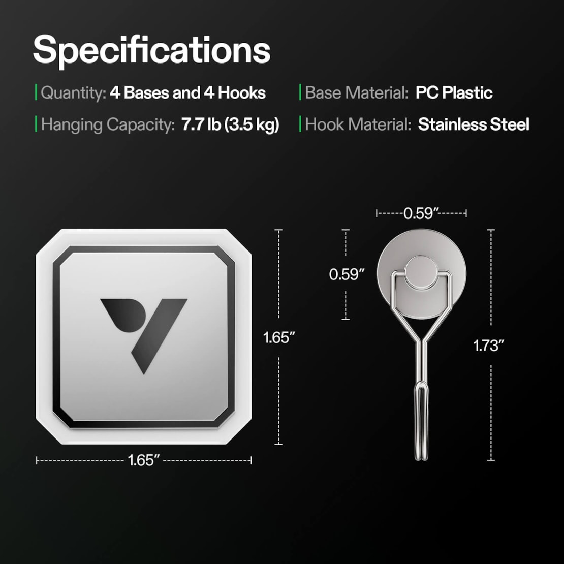 VIVOSUN Zusatzsockel und Magnethaken für VGrow Smart – 4er Set