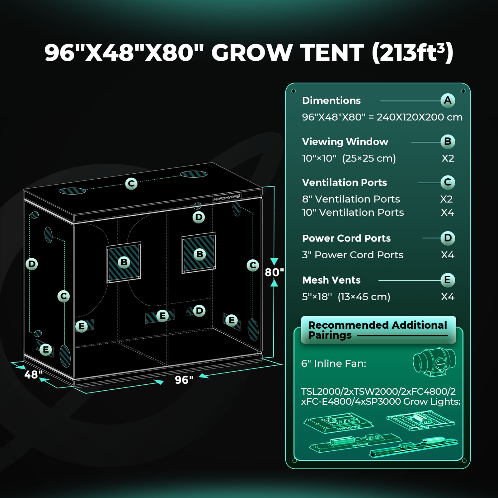 Mars Hydro Growbox 240x120x200 cm