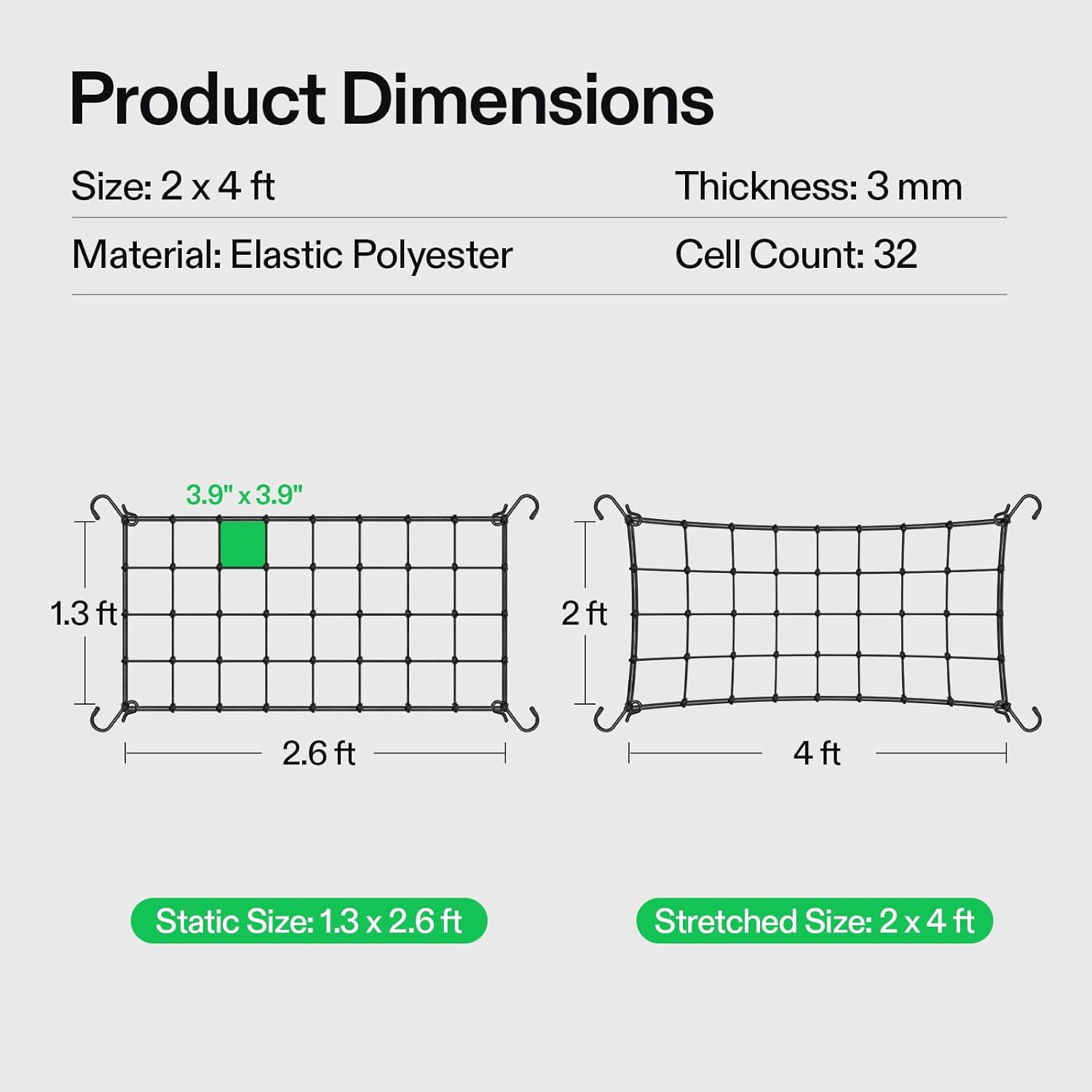 VIVOSUN Trellis Netz 60x120 cm mit 4 Haken