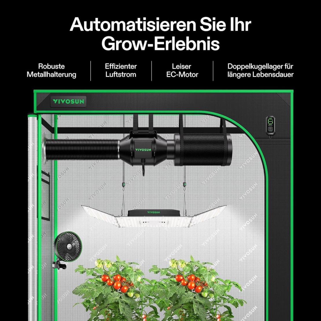 VIVOSUN AeroZesh G4 Smart Luftfiltration Kit 10 cm mit E12-Geschwindigkeitsregler