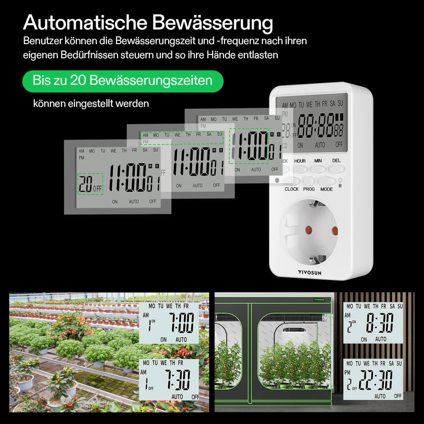VIVOSUN FlexFeed 15W Tropfbewässerungs-Kit – 8 Tropfer
