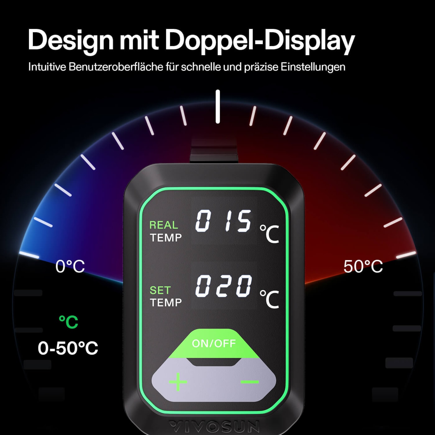 VIVOSUN Heizmatte 25,4 × 52,9 cm mit digitalem Thermostat