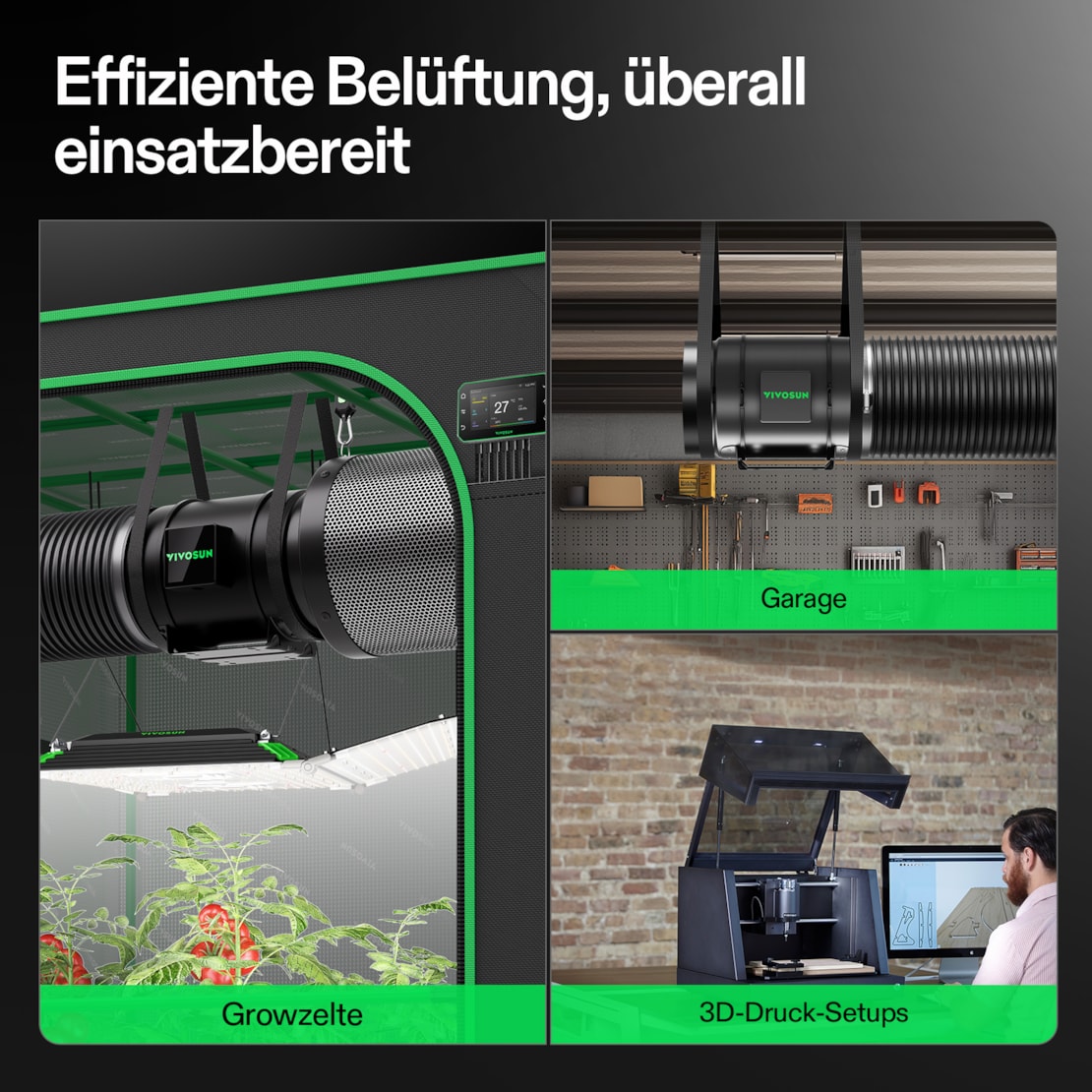 VIVOSUN AeroZesh G8 Smart Luftfiltration Kit 20 cm mit E42A+ Controller