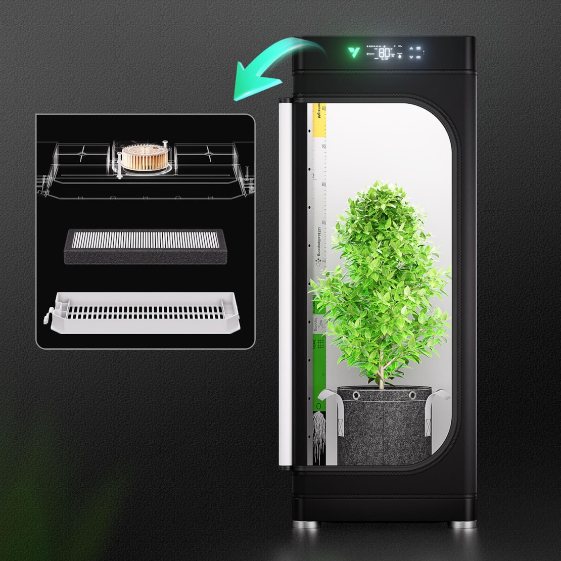 VIVOSUN Ersatzfilter für die VGrow Smart Grow Box – 2er Set