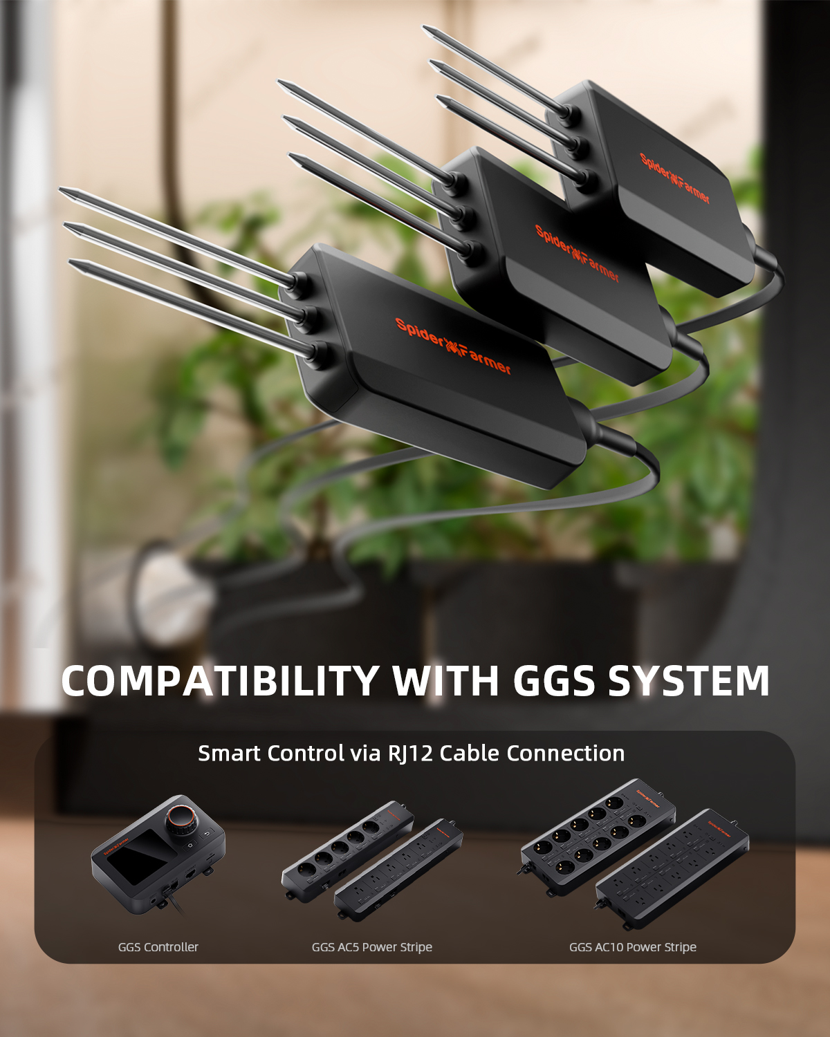 Spider Farmer GGS 3-in-1 Sensor Pro 3er-Set für Feuchtigkeit, EC und Temperatur