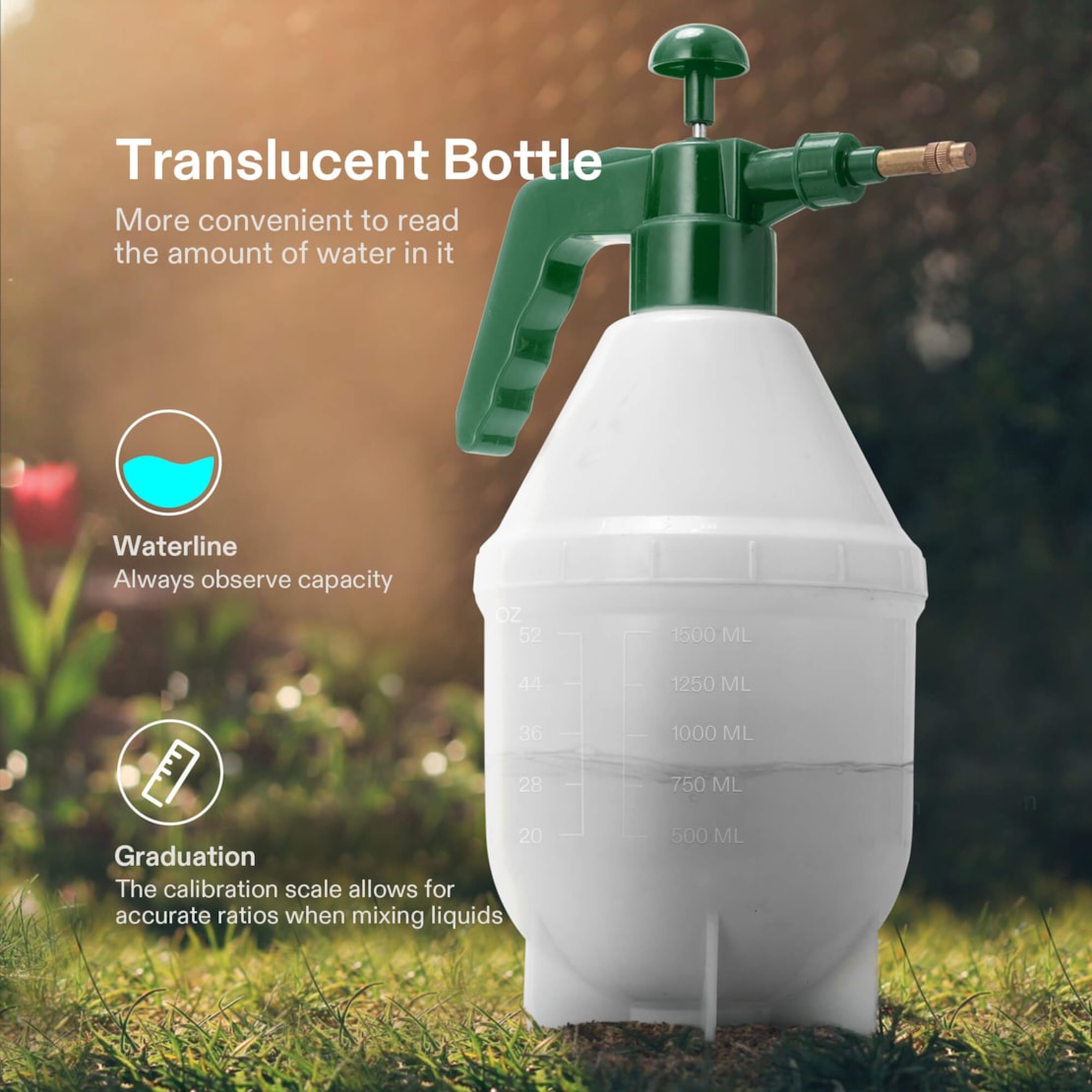 VIVOSUN Hand-Drucksprüher 1,5 Liter - Grün