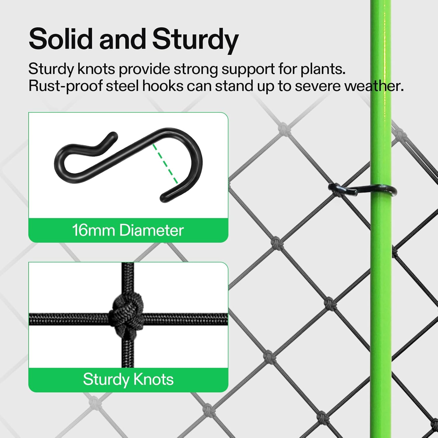 VIVOSUN Trellis Netz 60x120 cm mit 4 Haken