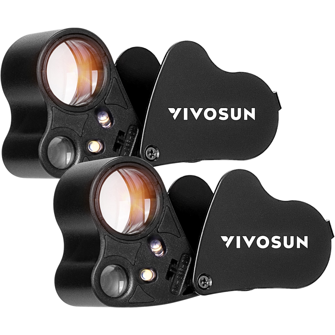 VIVOSUN Juwelierlupe 30x - 60x mit LED-Licht 2er-Set