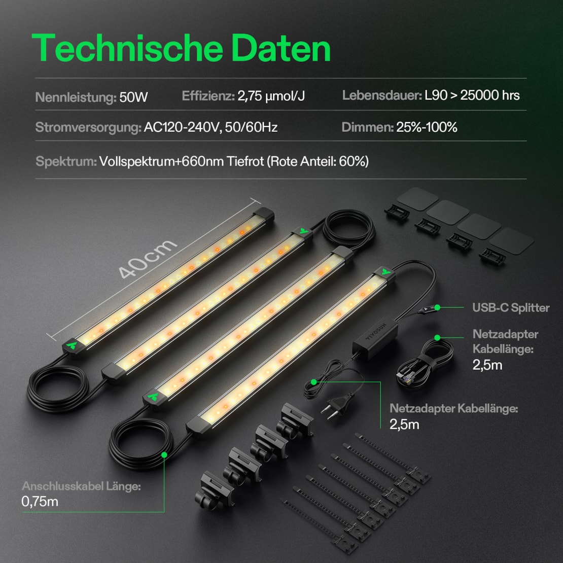 VIVOSUN LumaRay 4-Balken LED Zusatzlicht