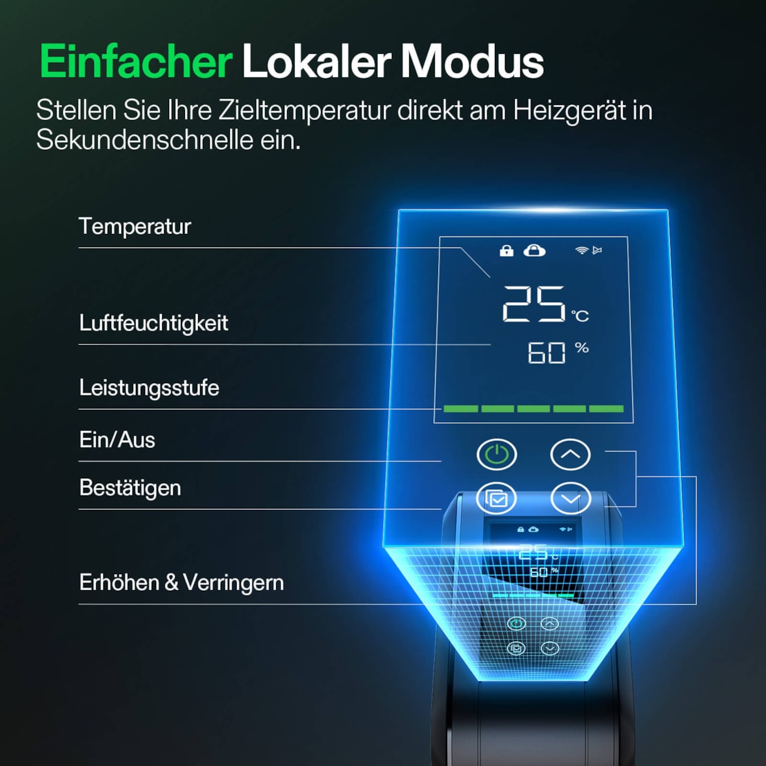 VIVOSUN AeroFlux Smart Growzelt Heizung 700W mit VPD-Steuerung