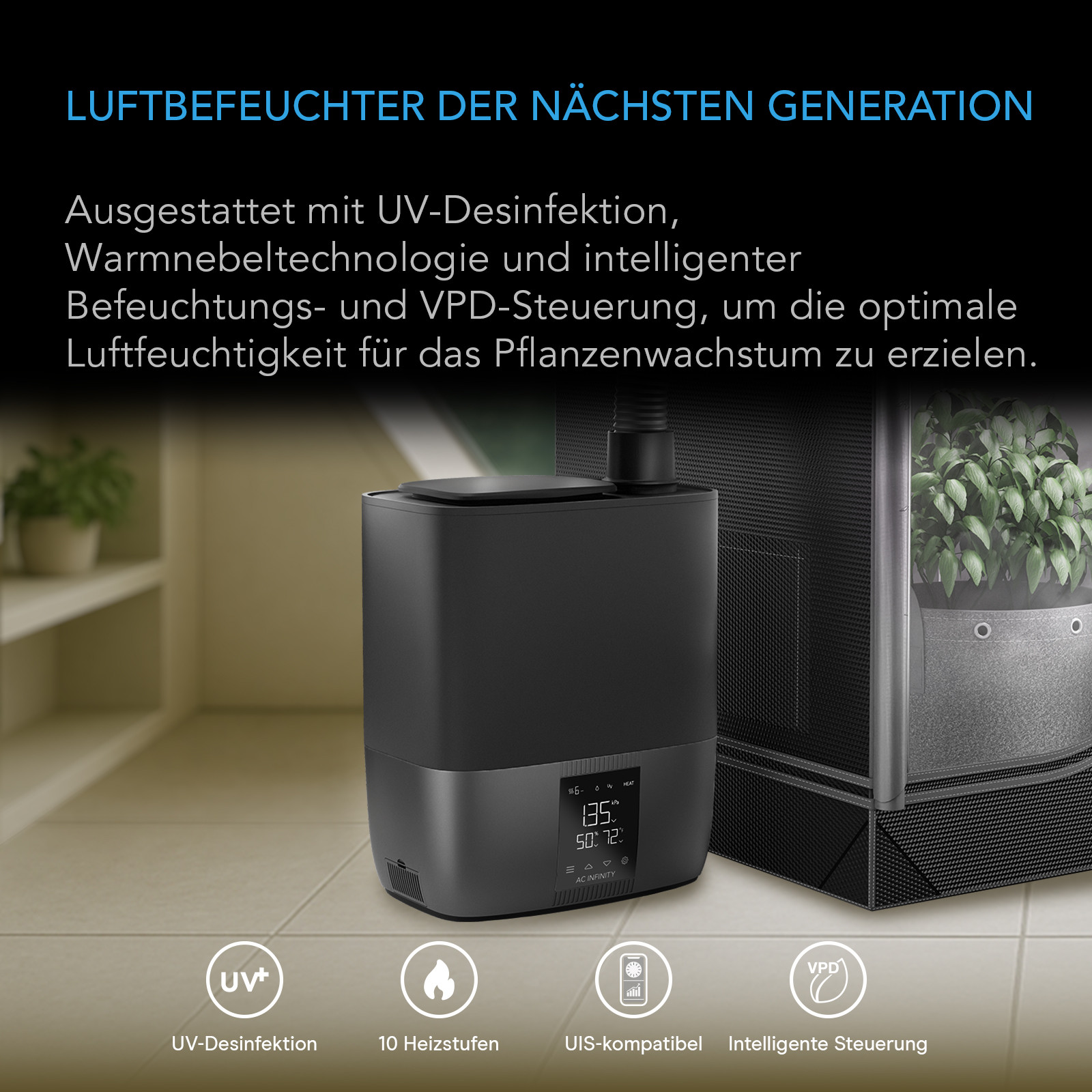 AC Infinity CLOUDFORGE T5 Gen 2 Luftbefeuchter 9 Liter