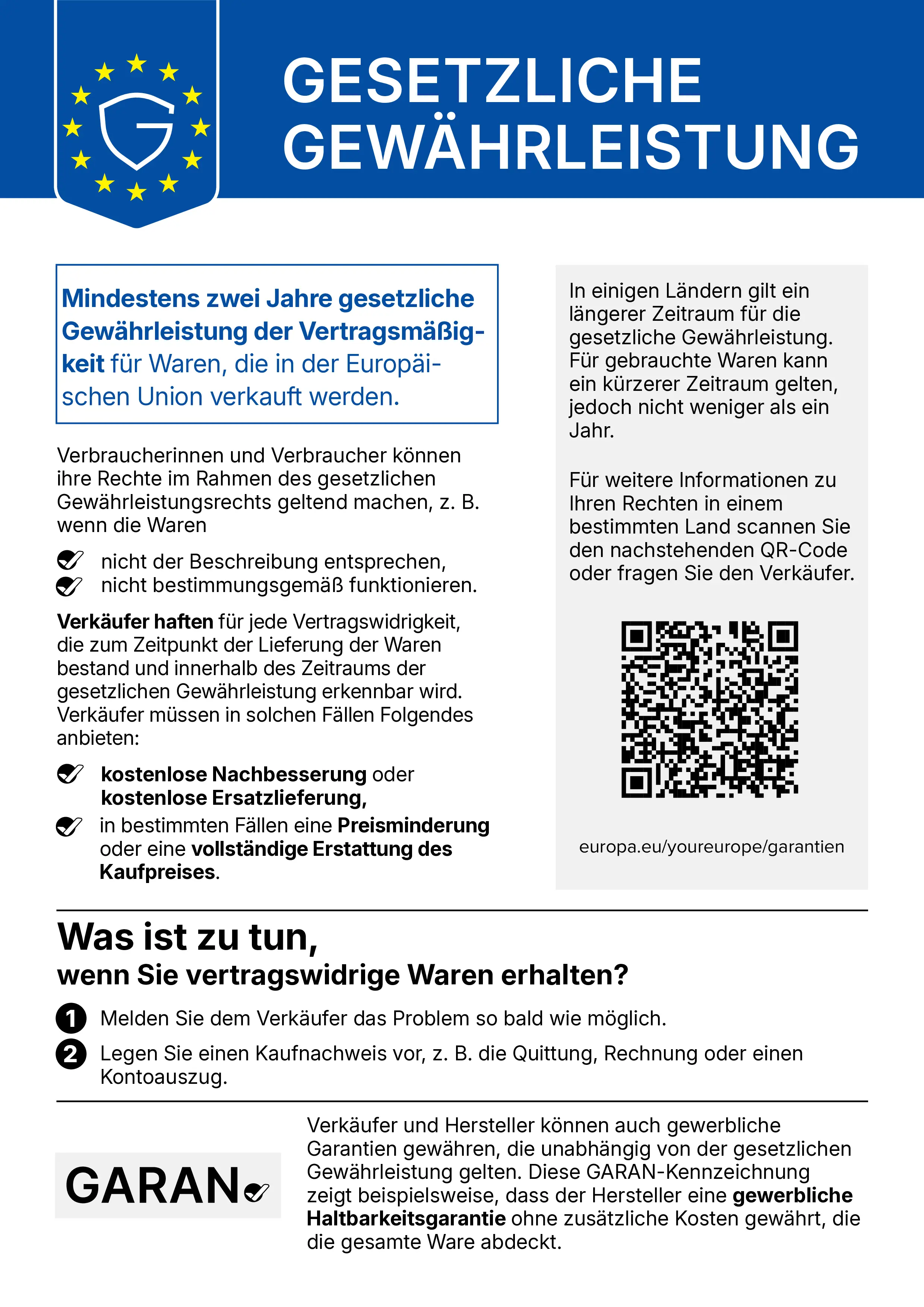 Gesetzliche Gewährleistung