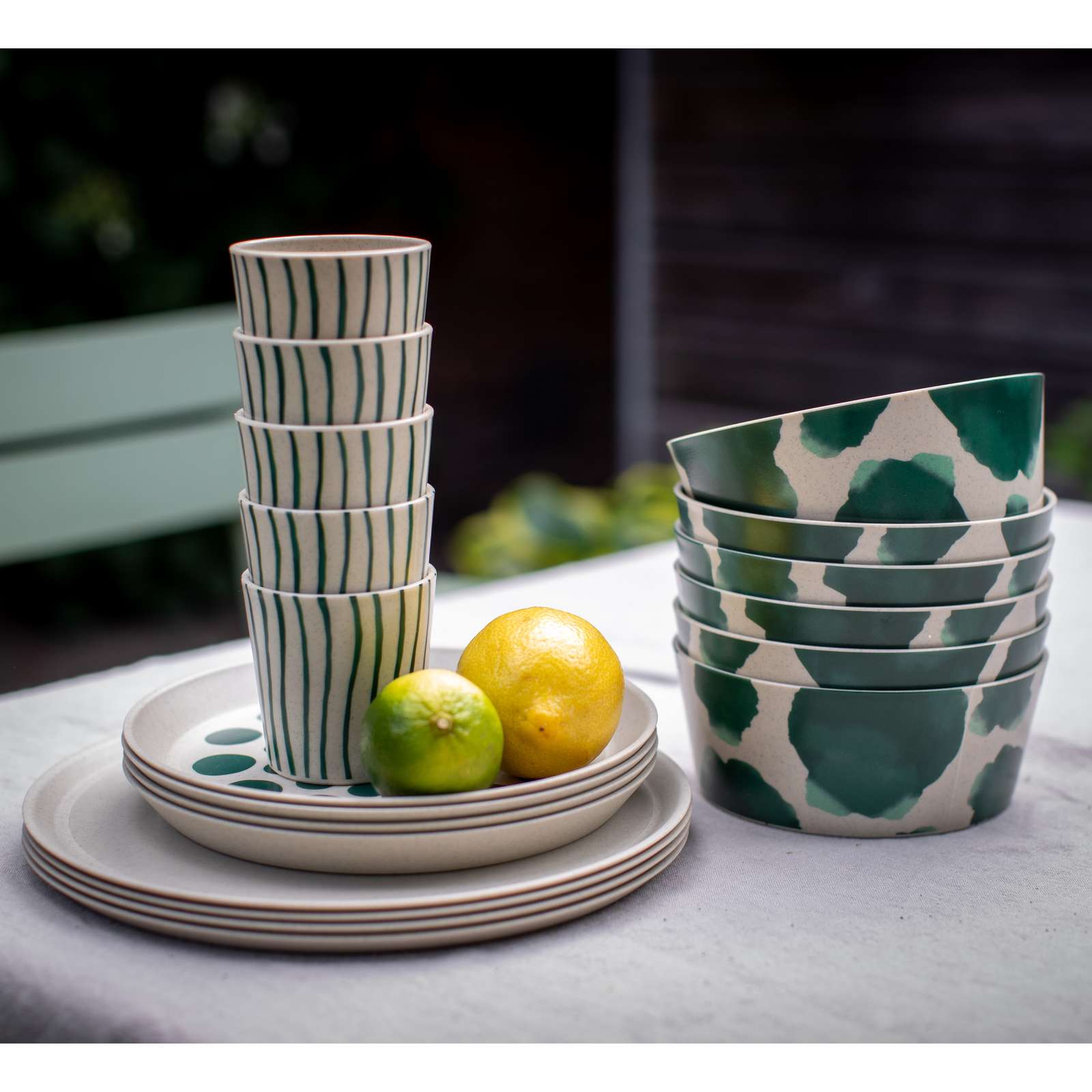 Koziol CONNECT CUP Monstera Stripes Becher 190 ml 4er-Set 1454700