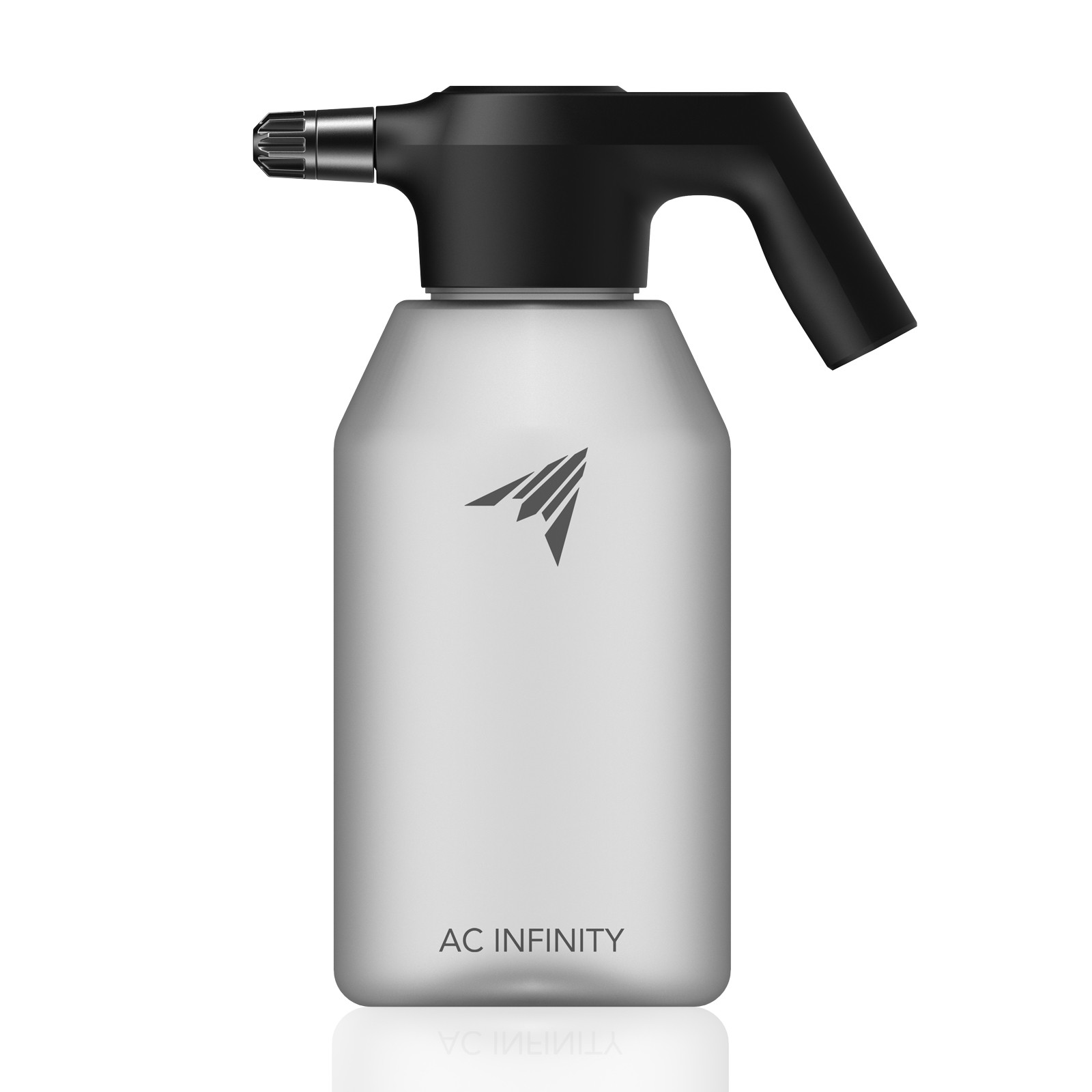 Elektrischer AC Infinity Pflanzensprüher mit 2-Liter-Wassertank und verstellbarer Sprühdüse.