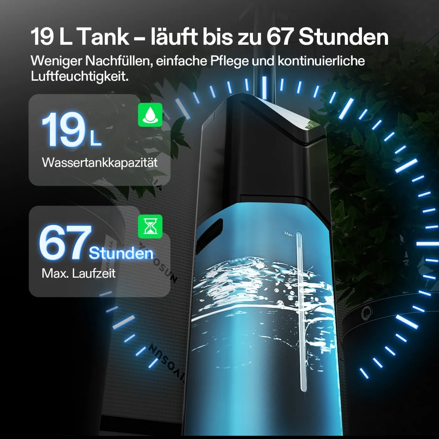 VIVOSUN AeroStream H19 Intelligenter Luftbefeuchter 19 L