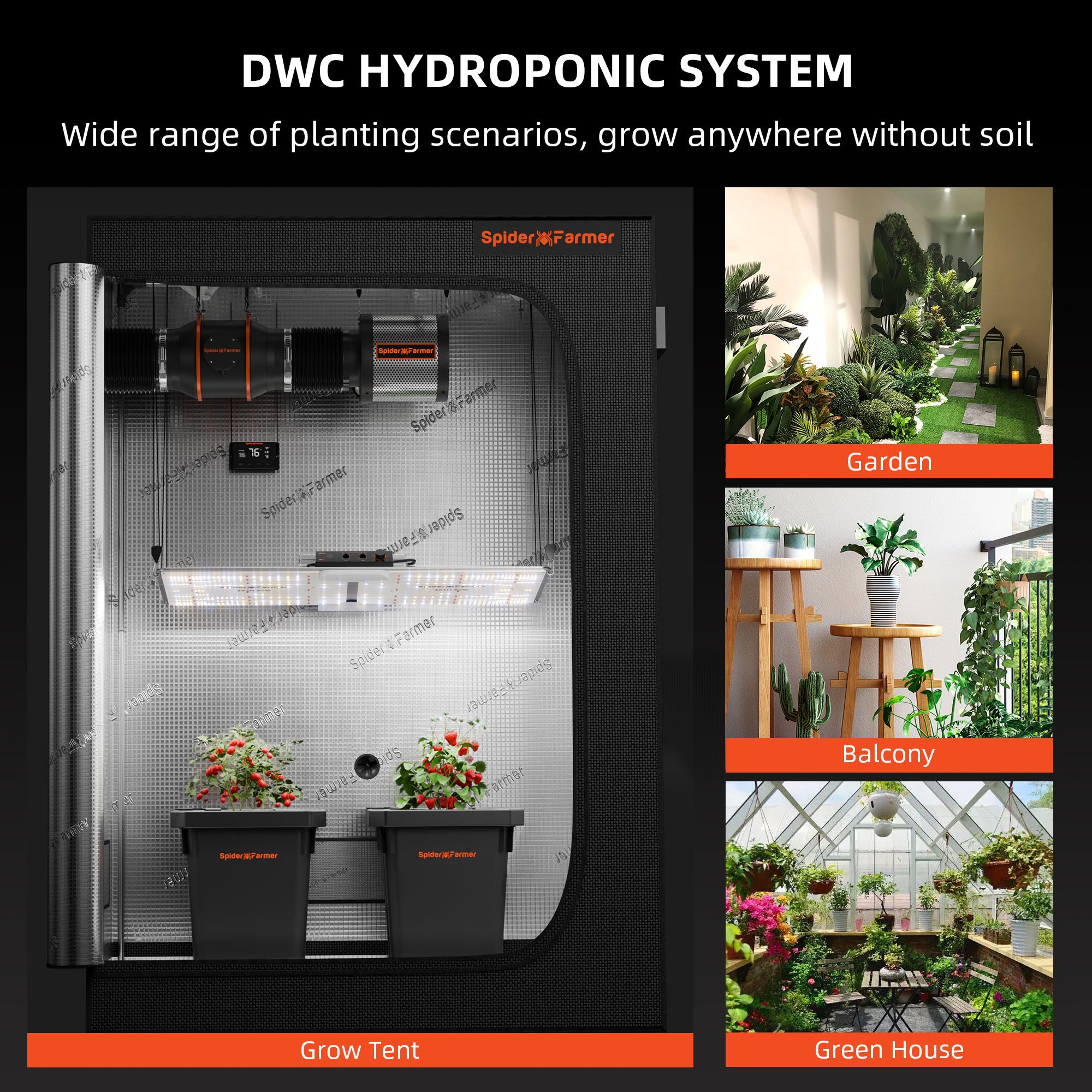 Spider Farmer Tiefwasserkultur (DWC) Hydroponik-System mit 2 Töpfen