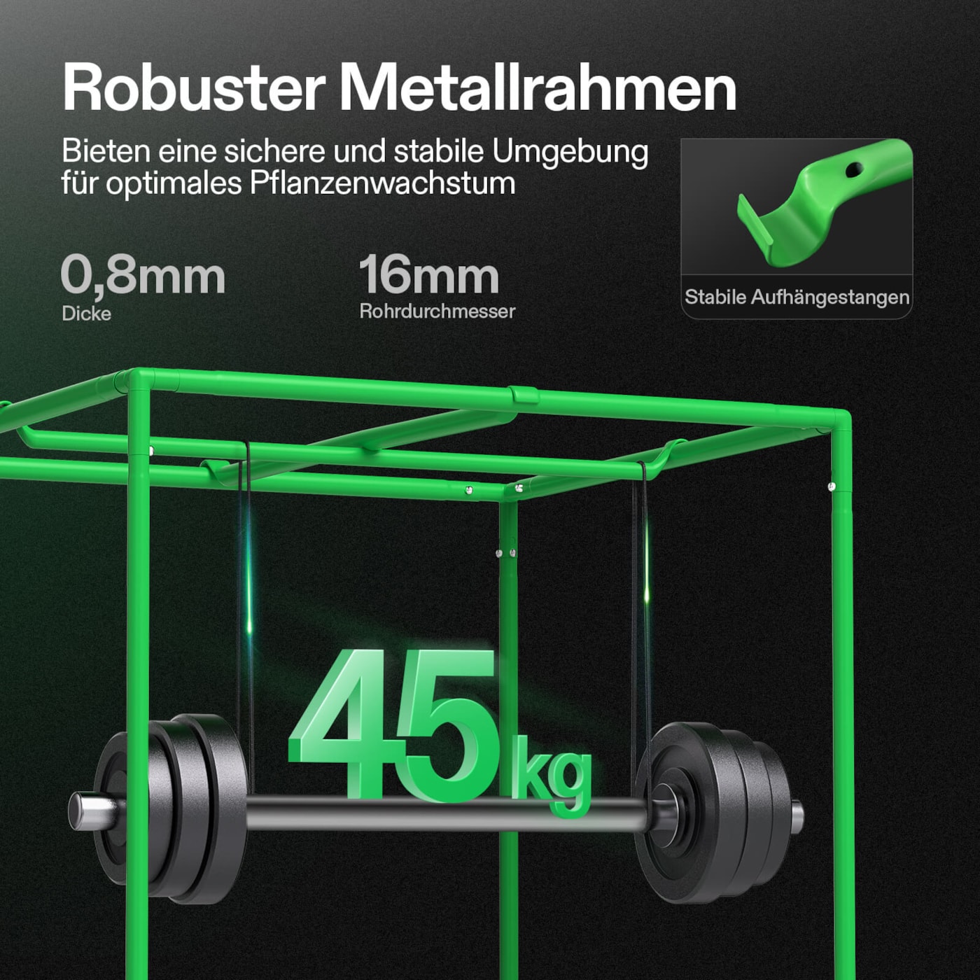 VIVOSUN Growzelt 60x60x120 cm für LED Growlampen, Belüftung und Pflanzenpflege