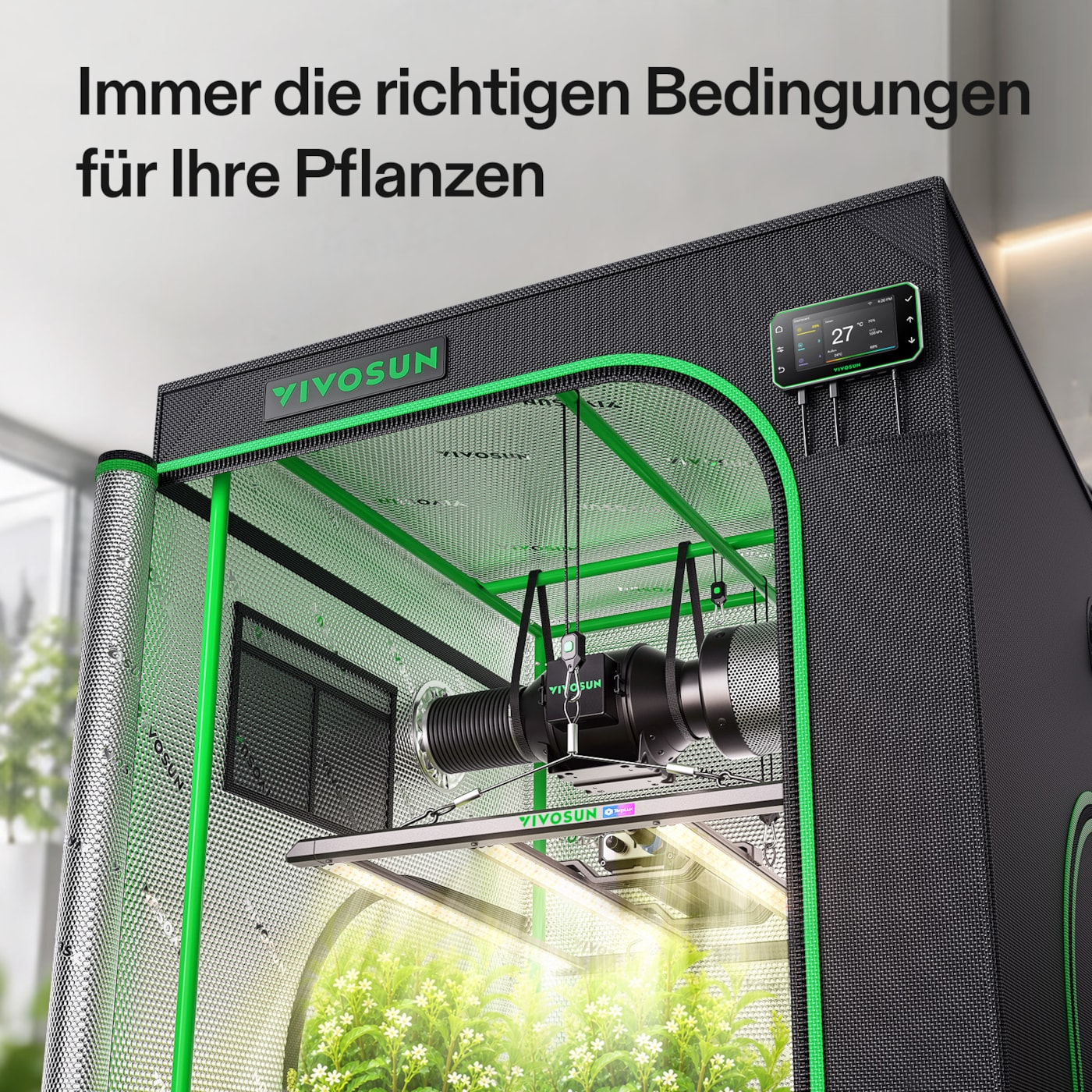 VIVOSUN Smart Growbox Komplettset 100x100x180 cm mit LumaLight 320W und GrowHub E42A+