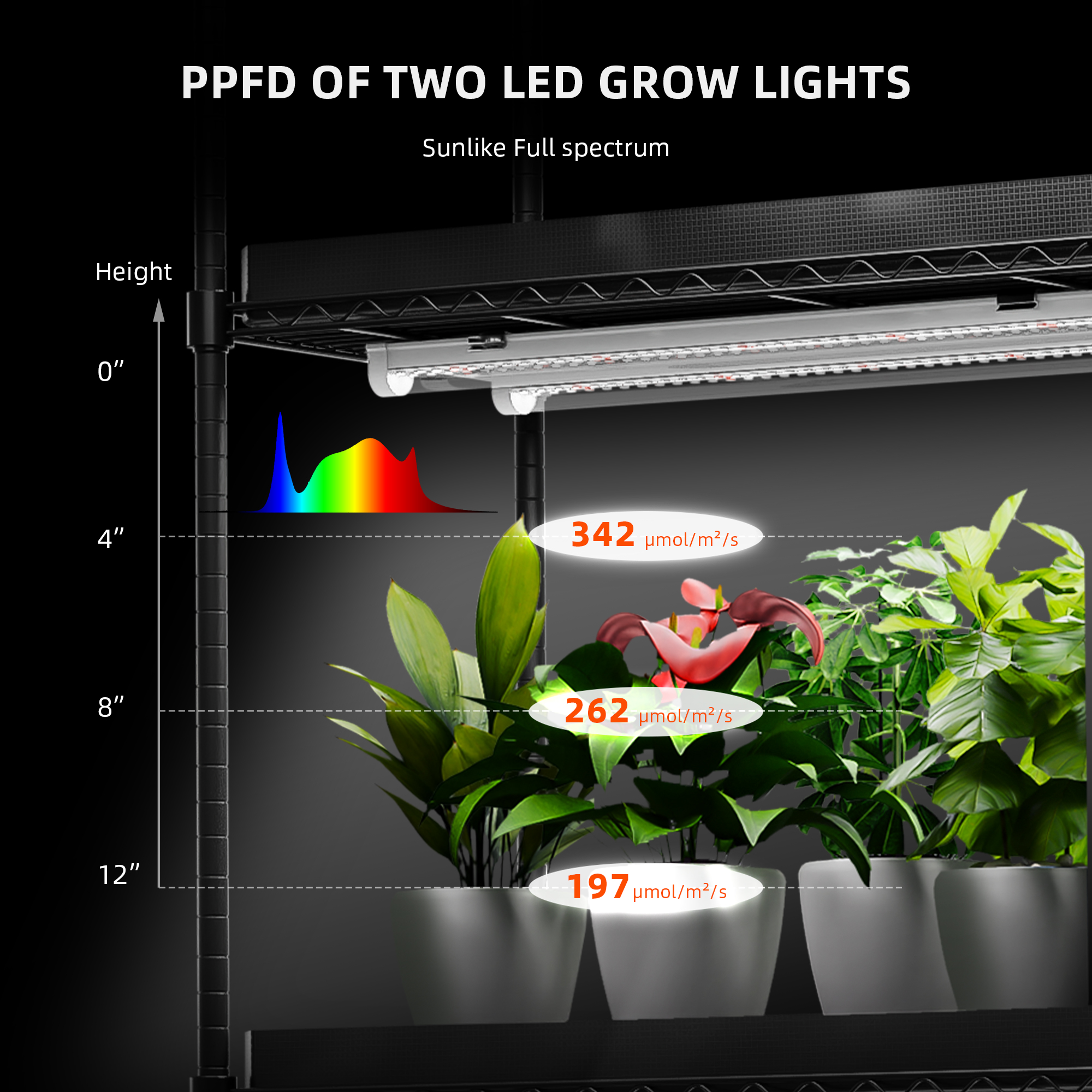 Spider Farmer GlowBar 25 LED Pflanzenlicht-Leisten 200 W 8er-Set