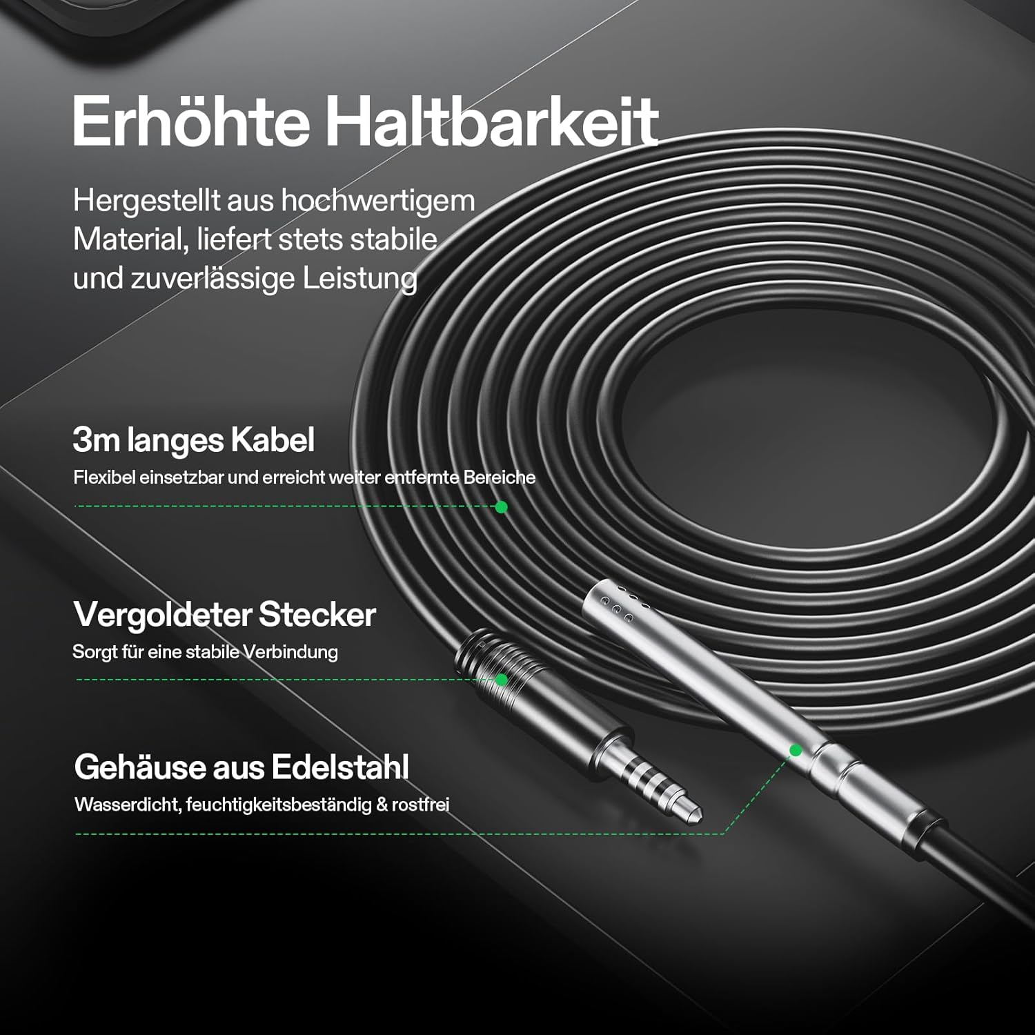 VIVOSUN Temperatur- & Feuchtigkeitssensor-Sonde 3m