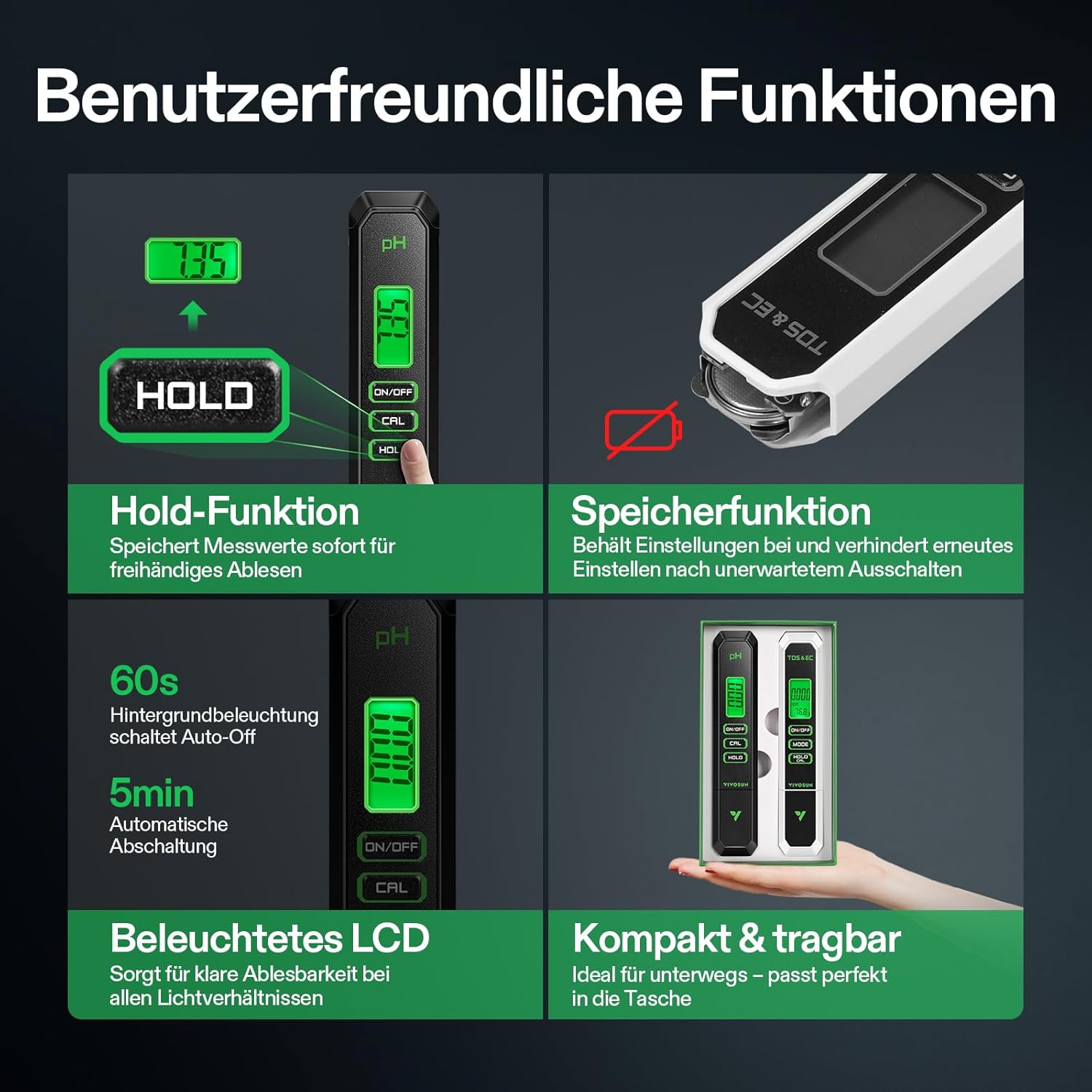 VIVOSUN pH- und TDS-Messgerät-Set