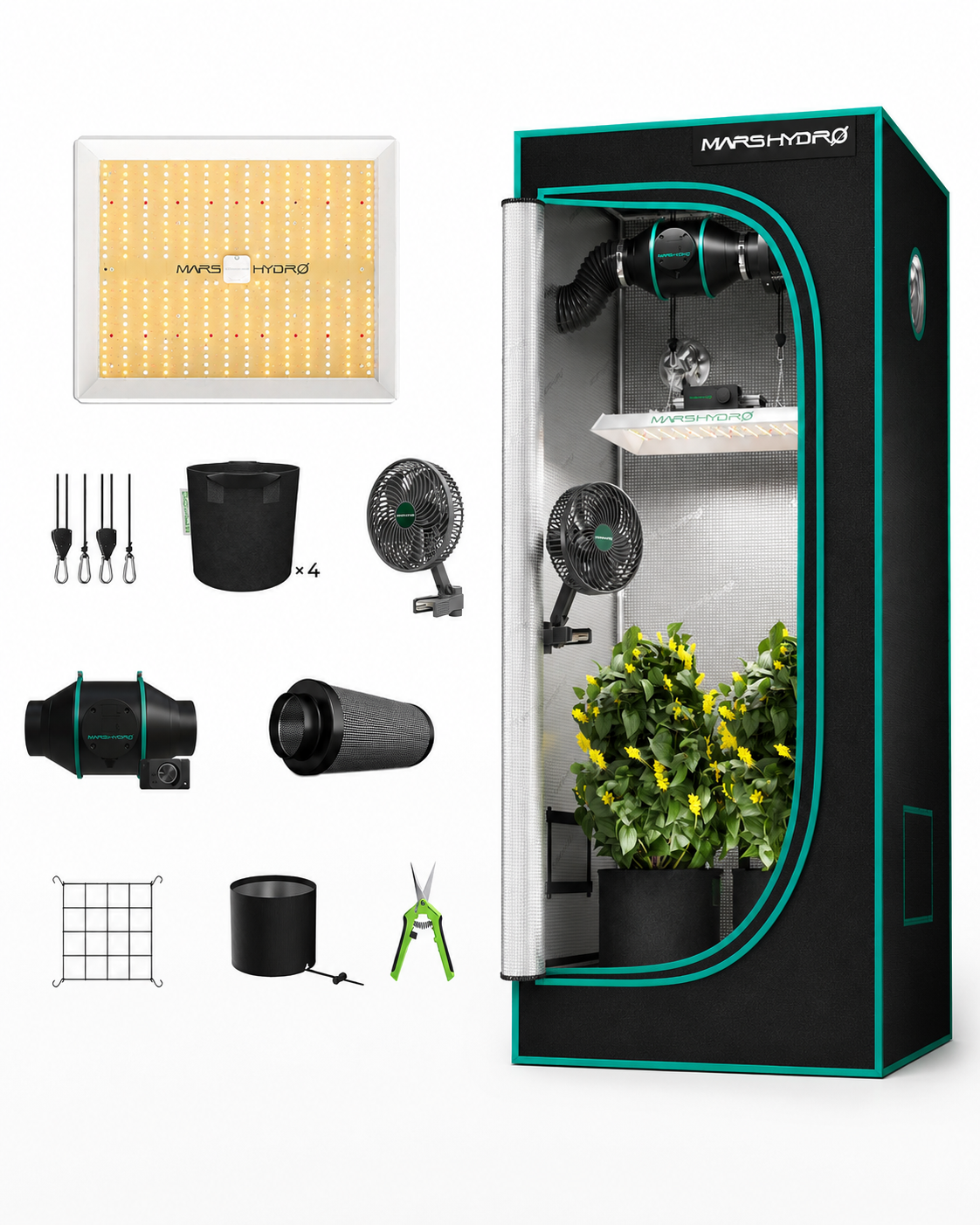 Mars Hydro TS1000 Growbox Komplettset 150W LED 80x80x160 cm