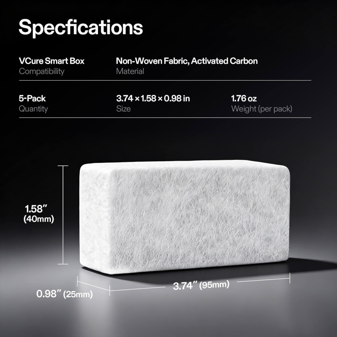 VIVOSUN VCure Ersatz Aktivkohlefilter 5er-Pack