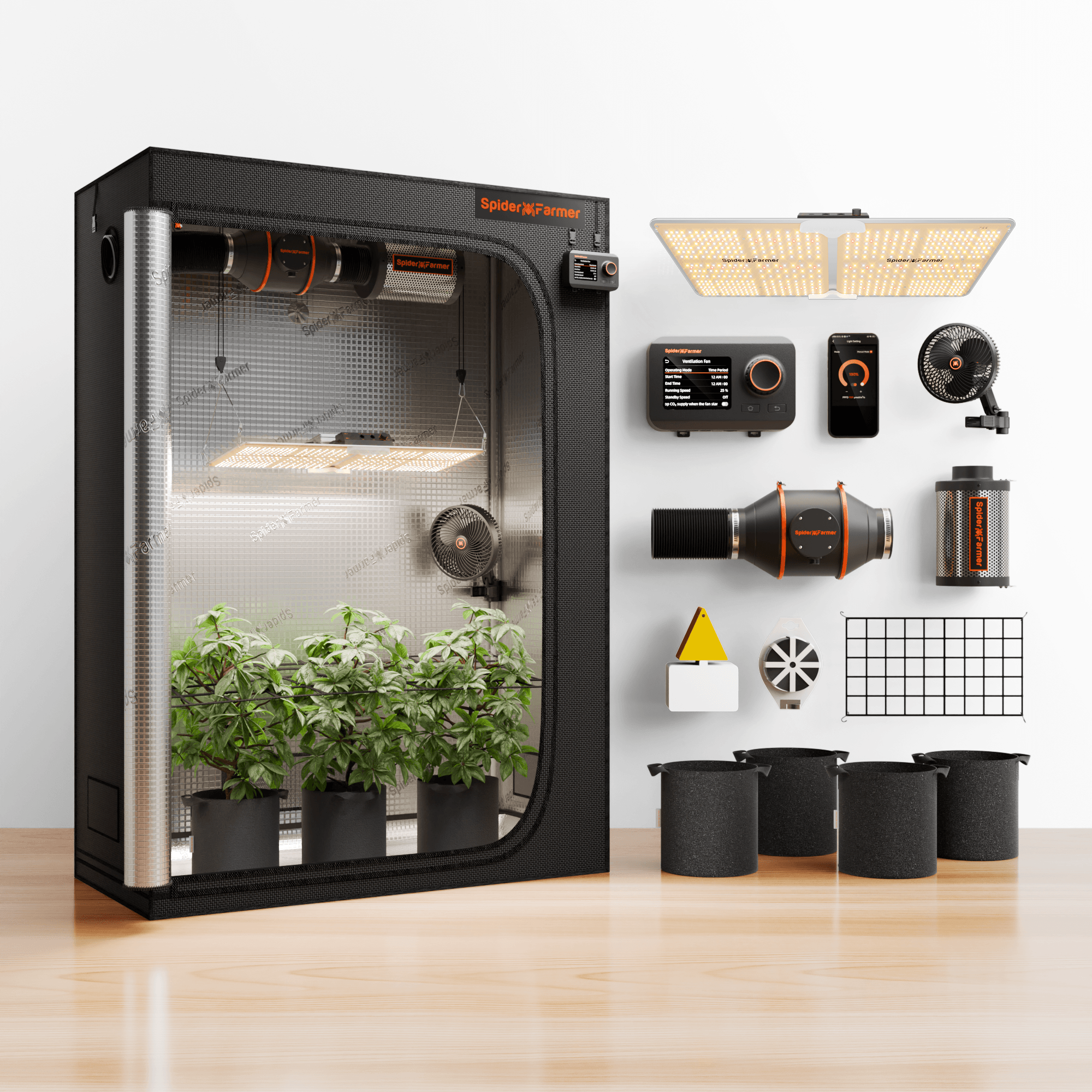 Spider Farmer Komplettset 120×60×180 cm SF2000 mit GGS-Controller