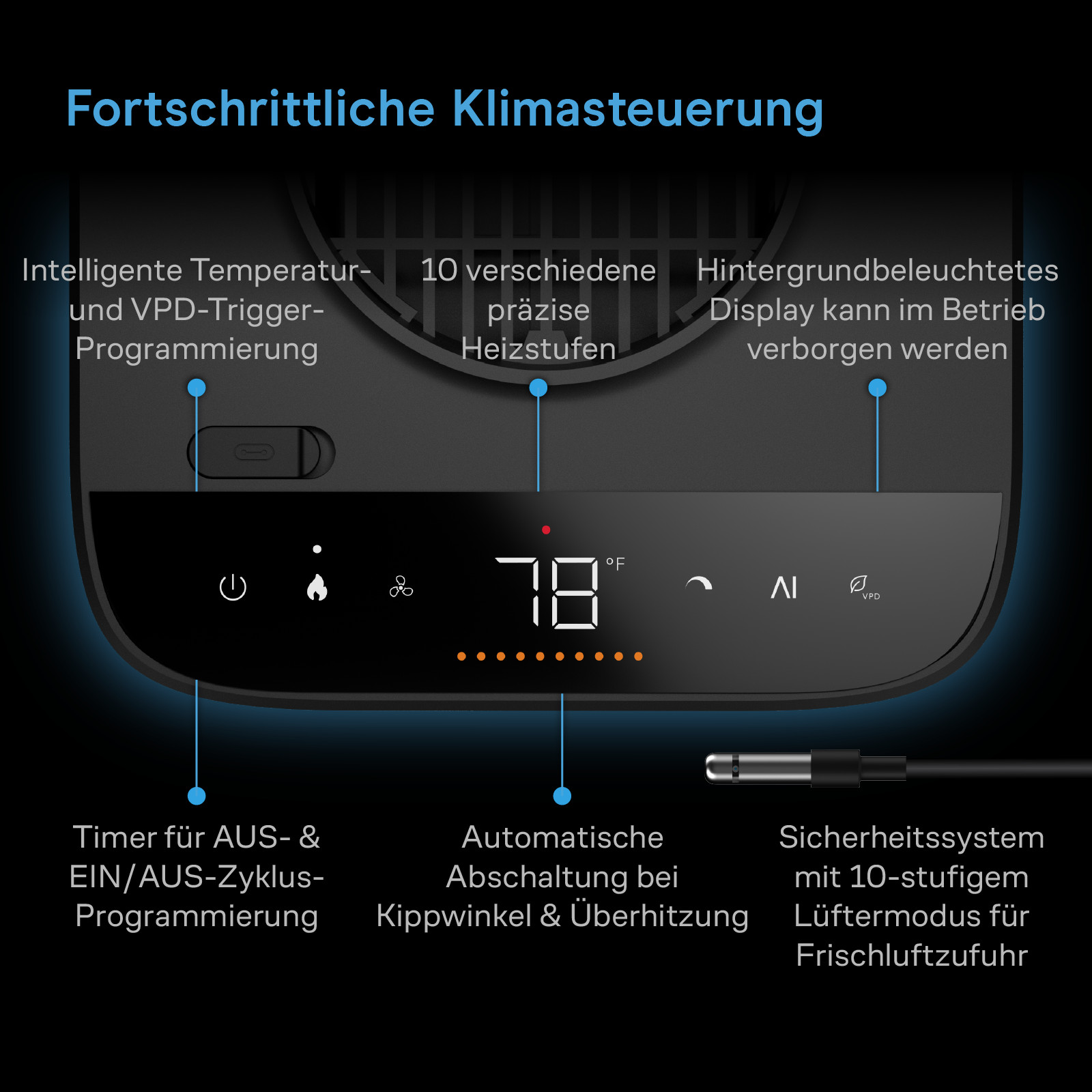 AC Infinity Thermoforge T7, Heizgerät für Pflanzen, intelligente VPD-Steuerung
