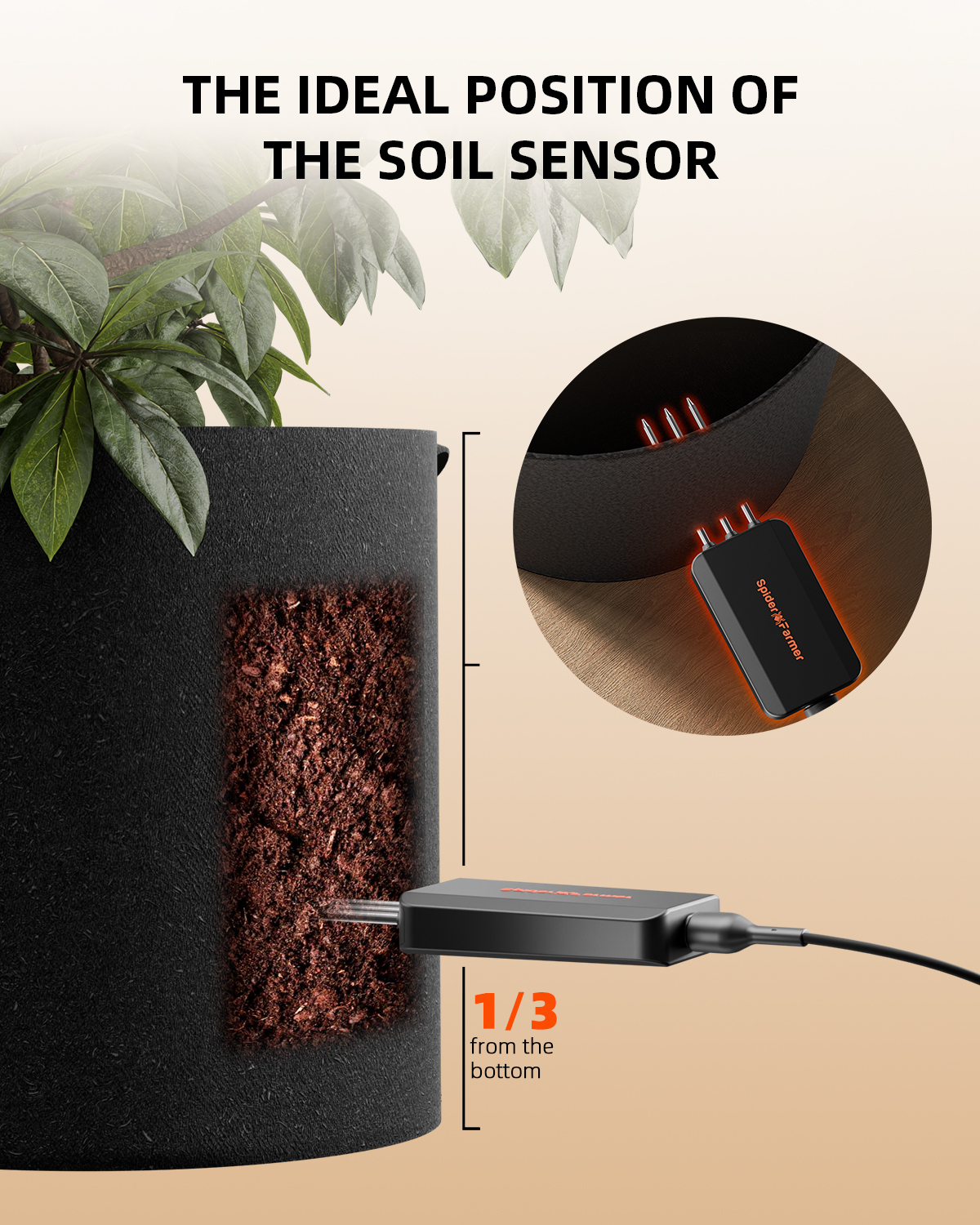 Spider Farmer GGS 3-in-1 Sensor Pro 3er-Set für Feuchtigkeit, EC und Temperatur