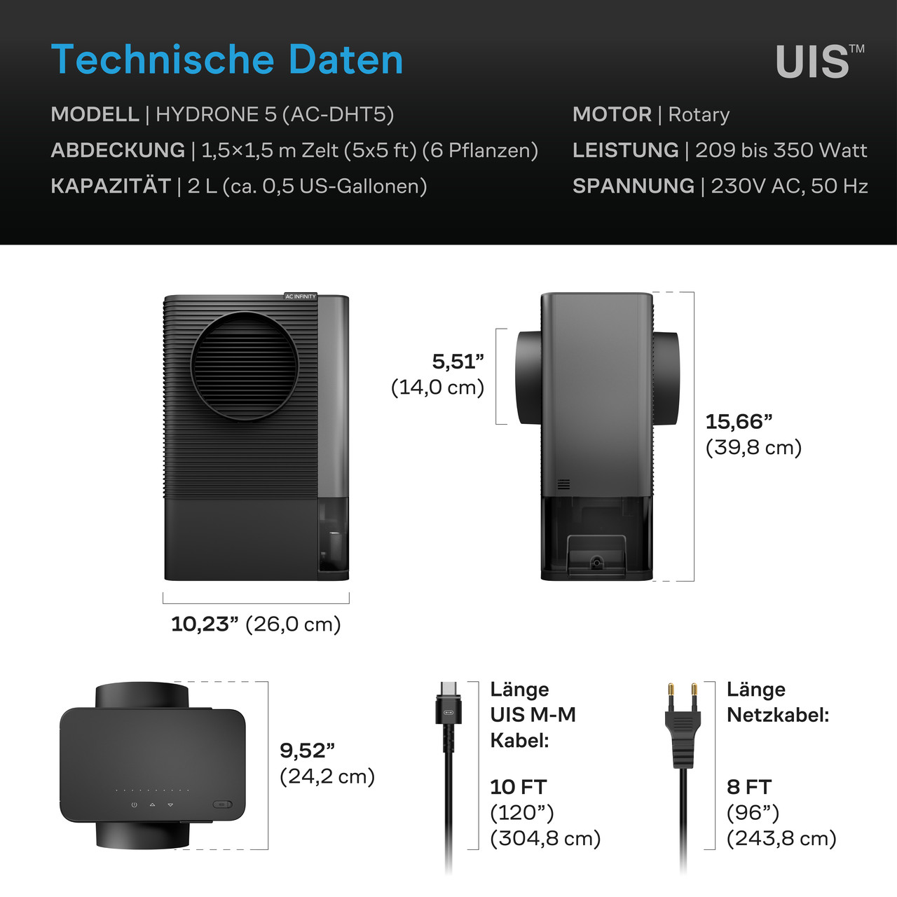 AC Infinity HYDRONE 5 Luftentfeuchter