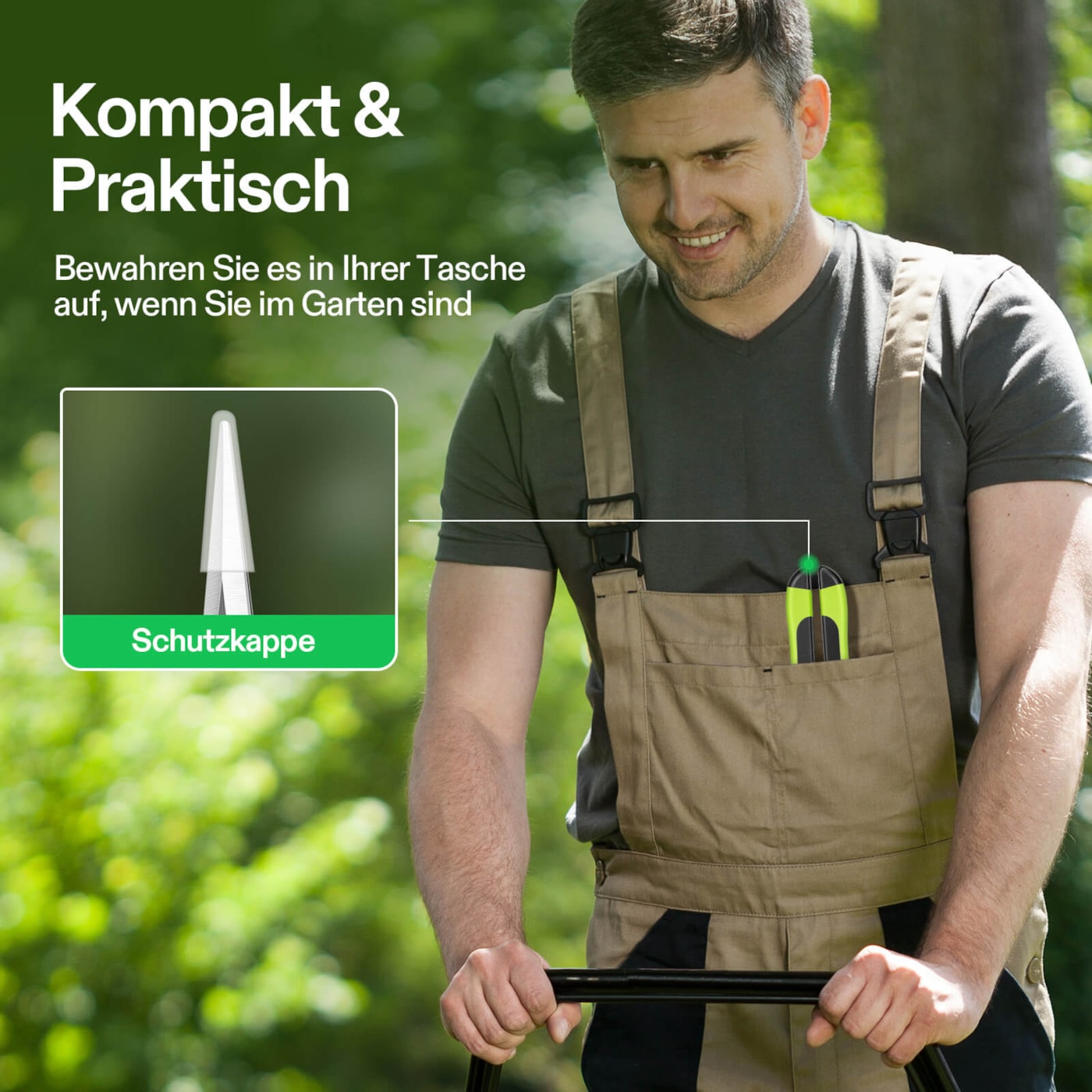 VIVOSUN Gartenschere mit ergonomischem Griff und scharfen geraden Edelstahlklingen